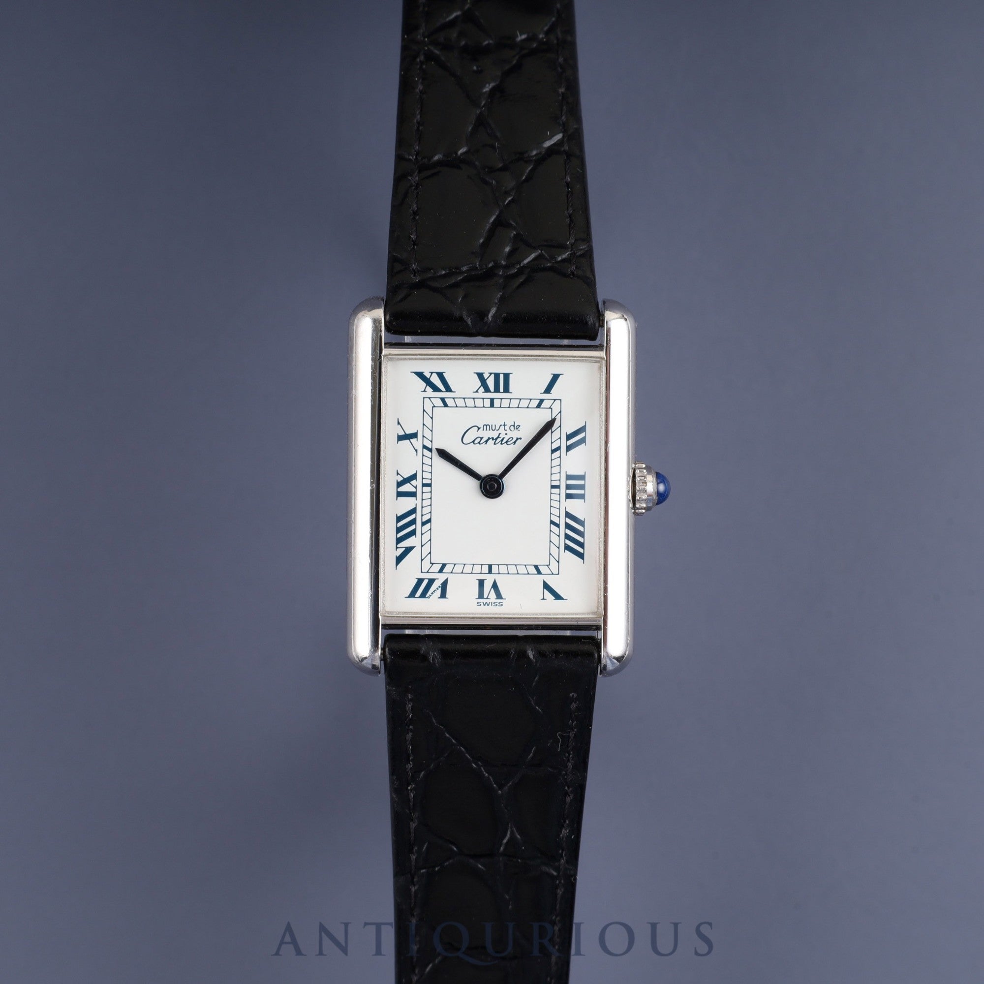 Cartier Must Tank LM 1616 Quartz Caliber 90 SV925 Leather Strap with Genuine Stainless Steel Buckle, White Roman Dial, Commemorative Engraving, Limited Edition of 100, Overhauled