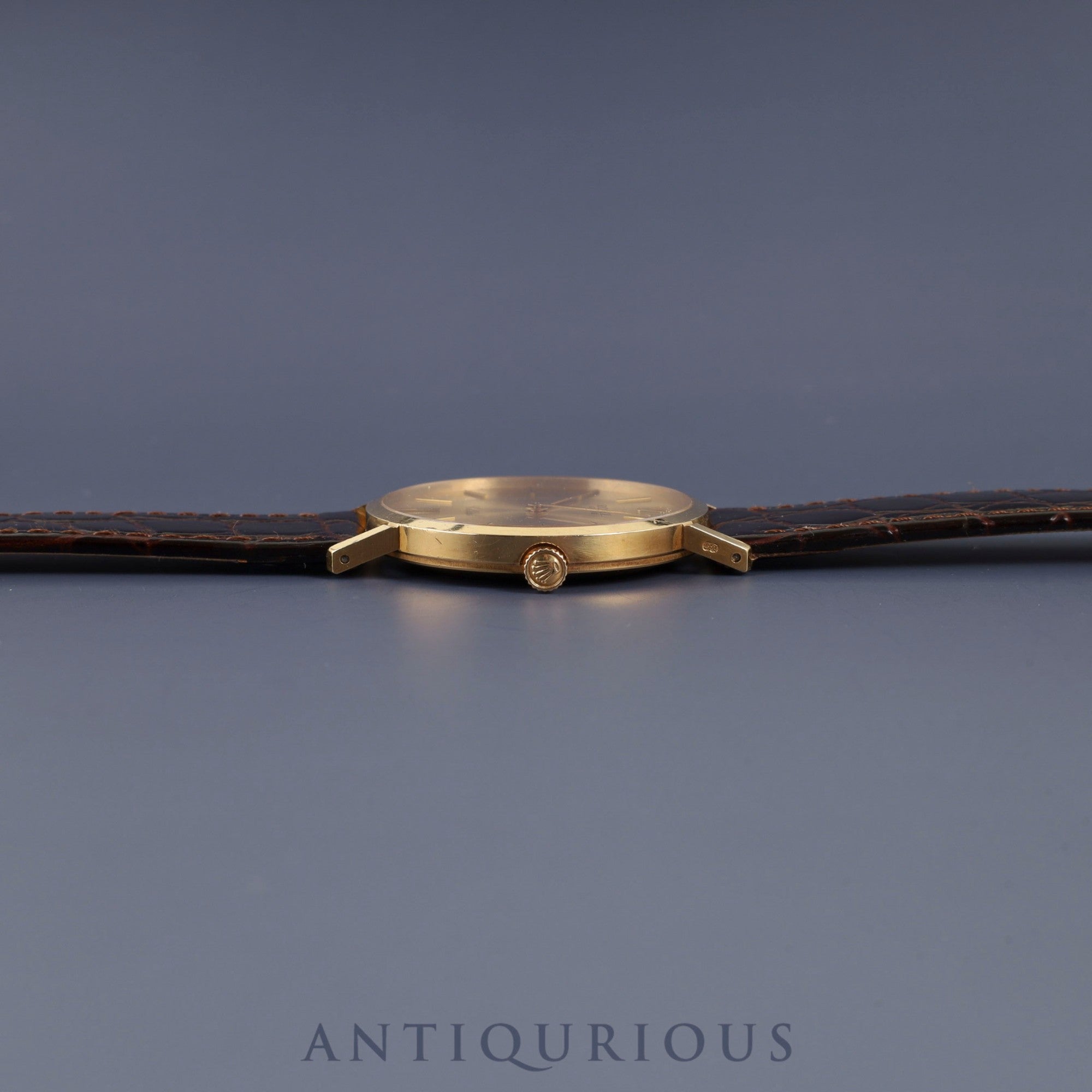 Rolex Cellini 4112 Manual Winding Cal. 1601 750 Leather Strap Genuine Buckle (GP) Gold Dial 43 Series (1975) Warranty (1984) Overhauled