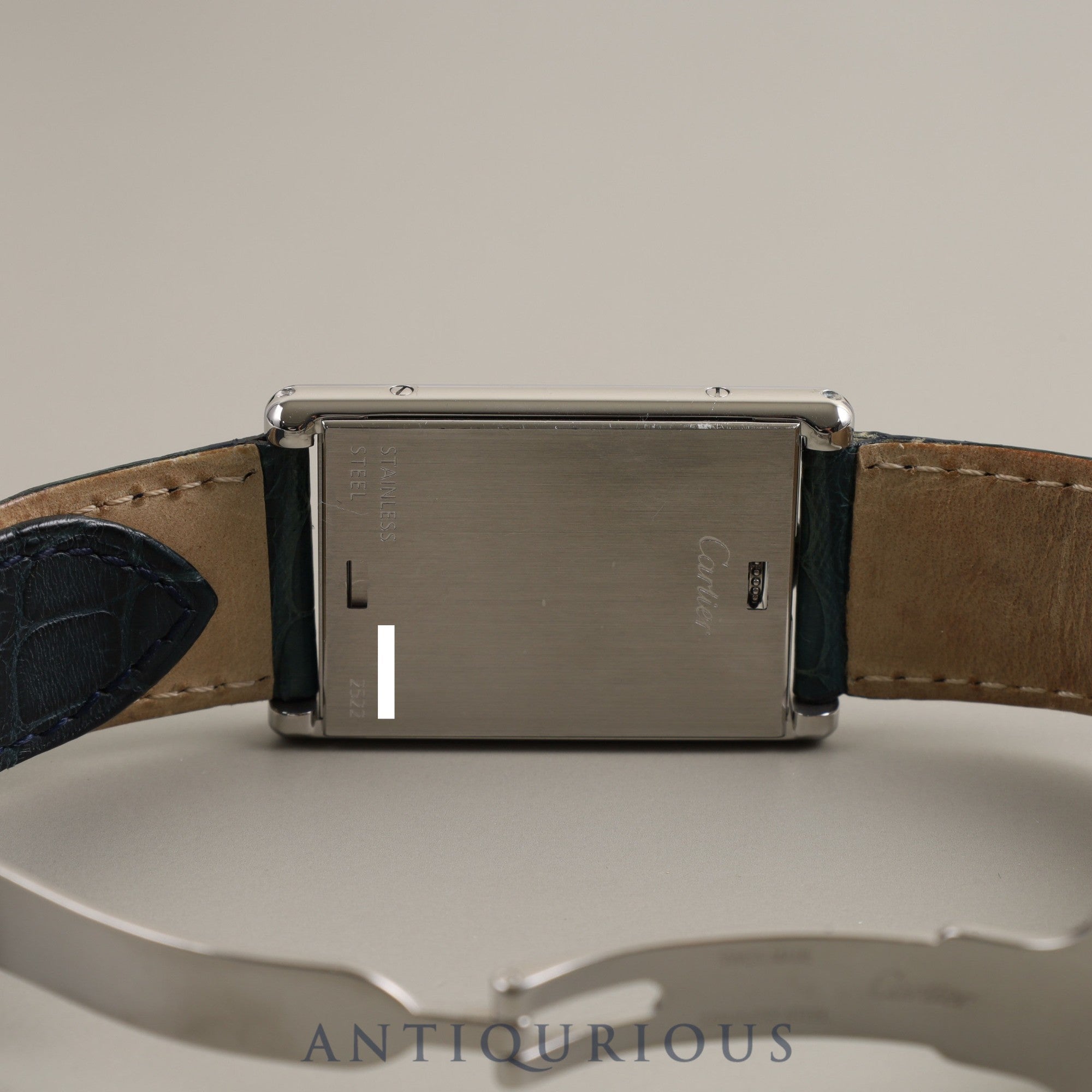 Cartier Tank Basculant LM / 2522 Quartz SS Leather Genuine Buckle (SS) Silver Dial Box Warranty Card Complete Cartier Boutique Service