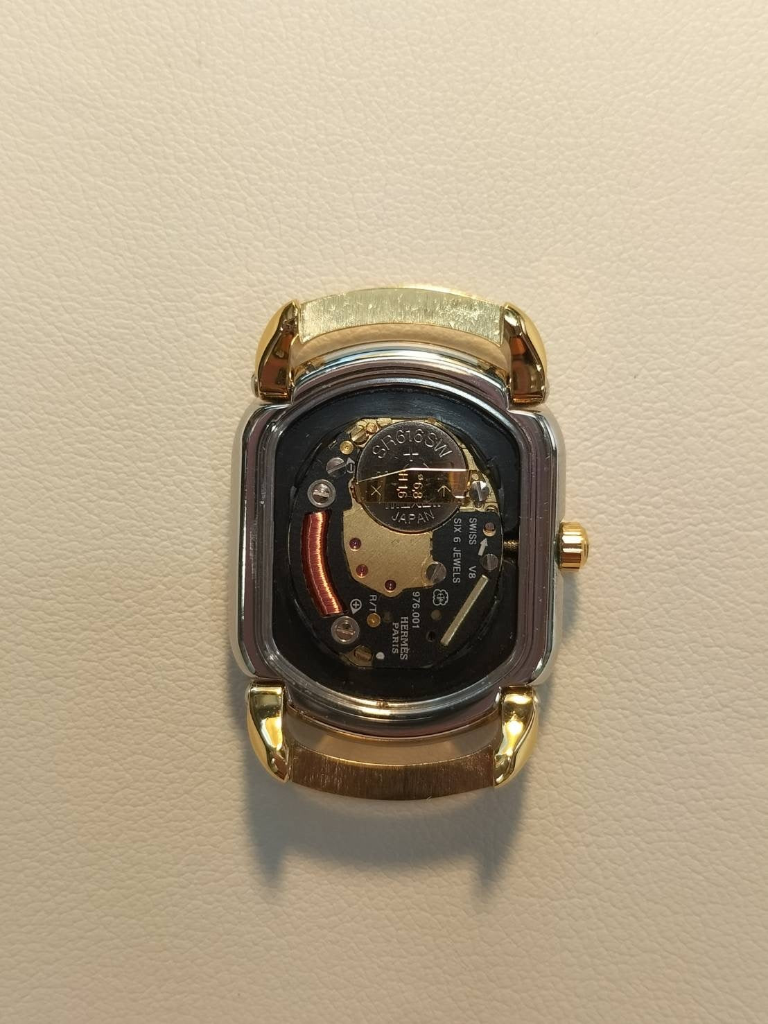 Hermes Rally RA1.240 Quartz Cal.976.001 SS/GP SS/GP White Dial Overhauled