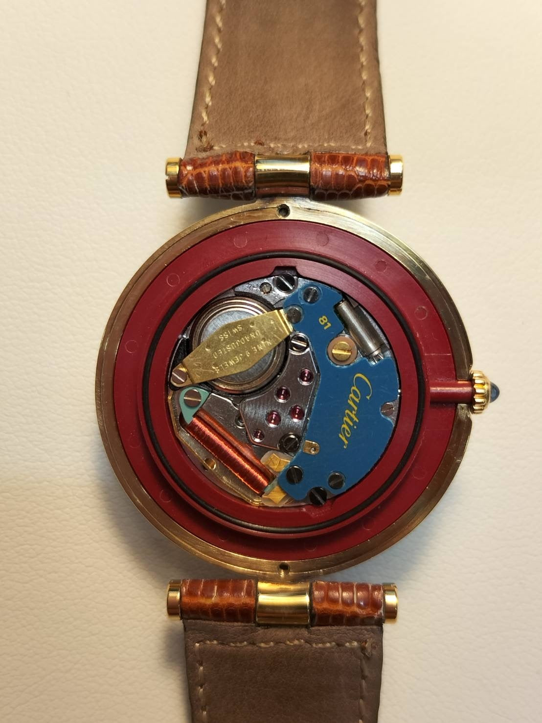 カルティエ マスト ヴァンドーム VLC LM W1001054 / 17 クォーツ Cal.81 SV925 革 純正ピンバックル(GP)アイボリークロワゾネ文字盤 箱 冊子 オーバーホール済み