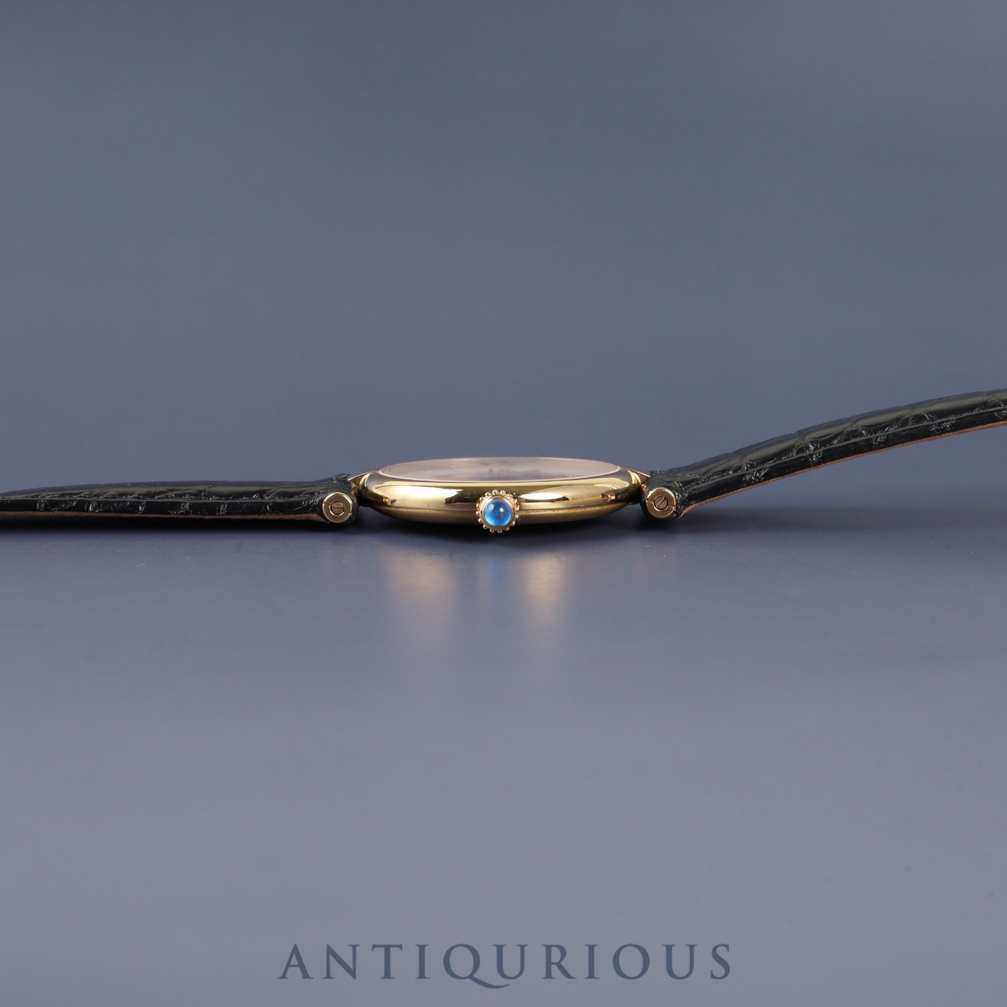 カルティエ マスト ヴァンドーム VLC LM 590003 クォーツ Cal.90 SV925 革 純正Dバックル(GP) センターグレー飛びローマン文字盤 オーバーホール済み