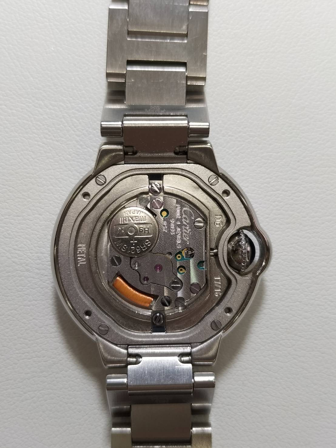 カルティエ バロン ブルー SM W69010Z4 / 3009 クォーツ Cal.057 SS SS シルバーローマン文字盤(SWISS MADE表記) 箱 冊子 保証書(2017年)オーバーホール済み