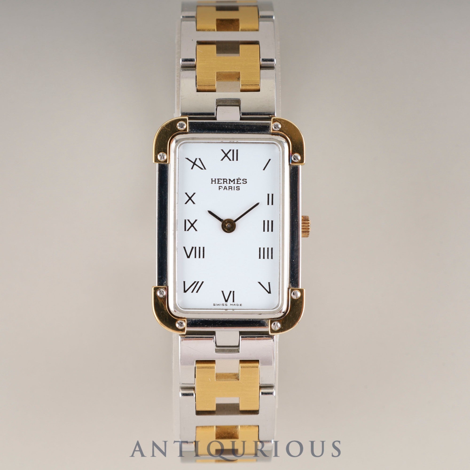 Hermès Cloajour 75.03 Quartz Cal.976 001 SS/GP SS/GP White Dial Overhauled