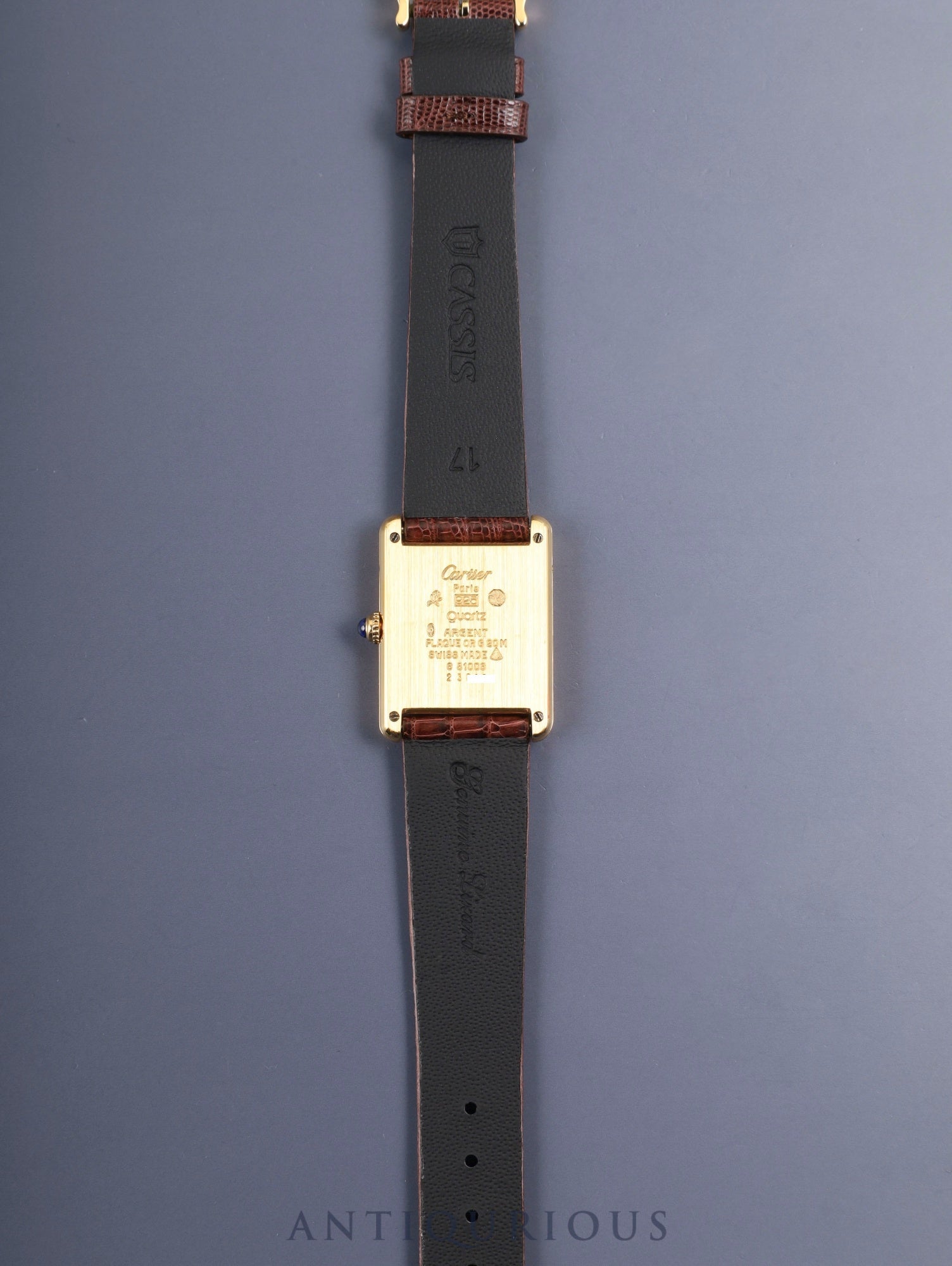 カルティエ マストタンク LM 6 81006 クォーツ Cal.690 SV925 革 純正ピンバックル(GP) アイボリーローマン文字盤(SWISS MADE表記)保証書 冊子 オーバーホール済み 新品仕上げ済み