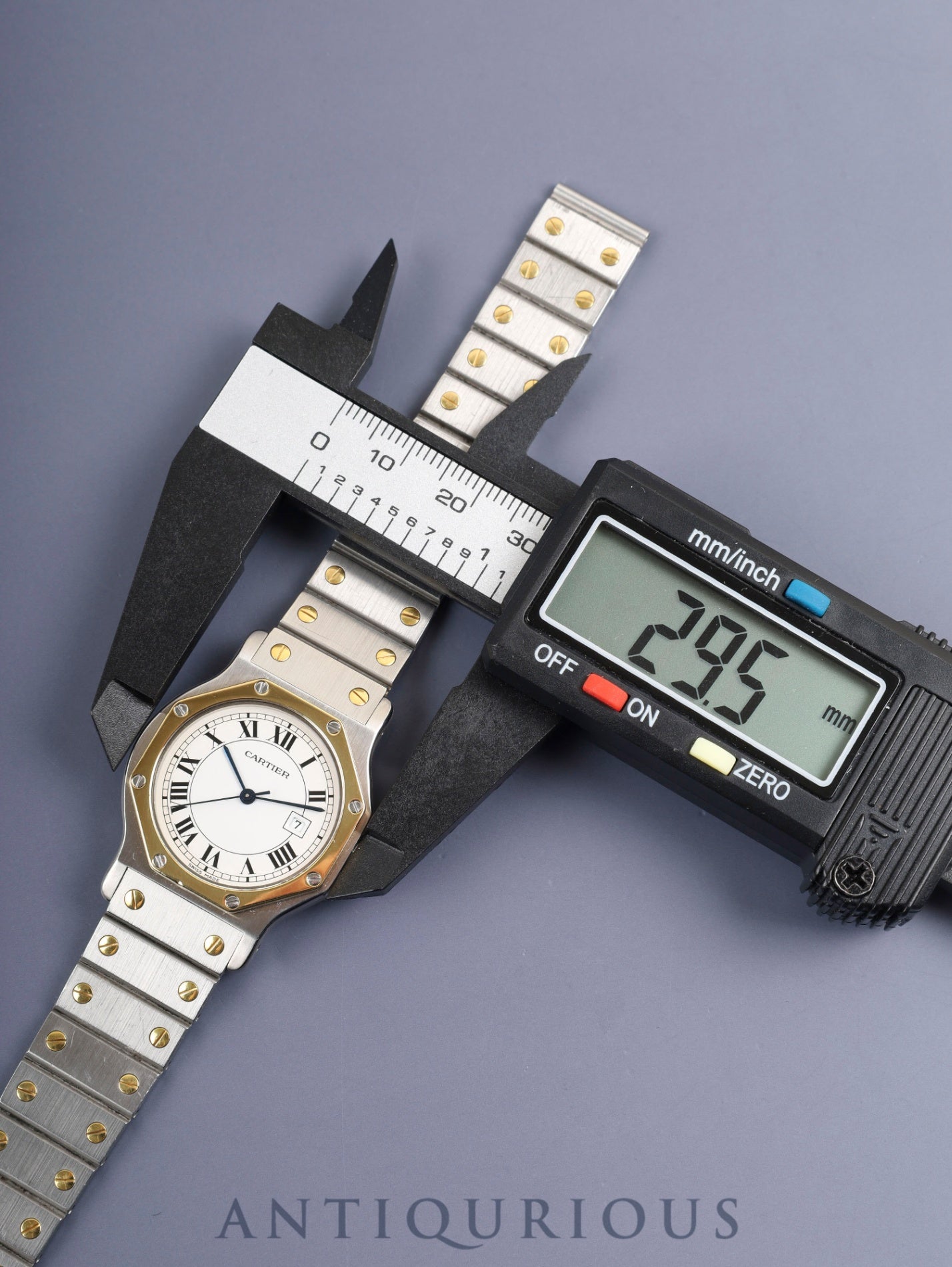 Cartier Santos Octagon LM 81037288 / 2966 Automatic SS/YG SS/YG White Roman Dial (SWISS MADE) Booklet International Lifetime Guarantee (1981) Complete Service (Full Maintenance) completed at Cartier Boutique on 2023/11/17