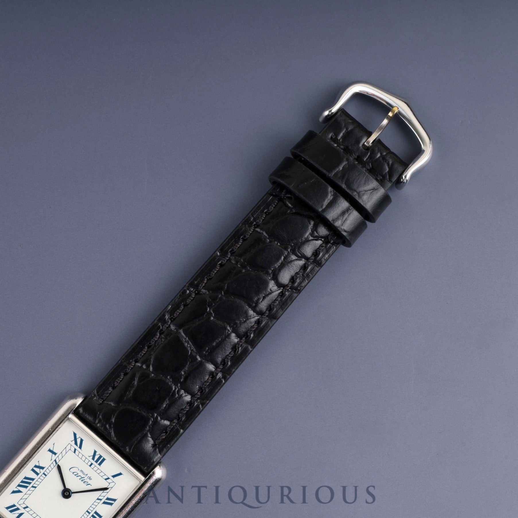 カルティエ マストタンク LM 681006 クォーツ Cal.81 SV925 革 純正尾錠(SS) ホワイトローマン文字盤 オーバーホール済み