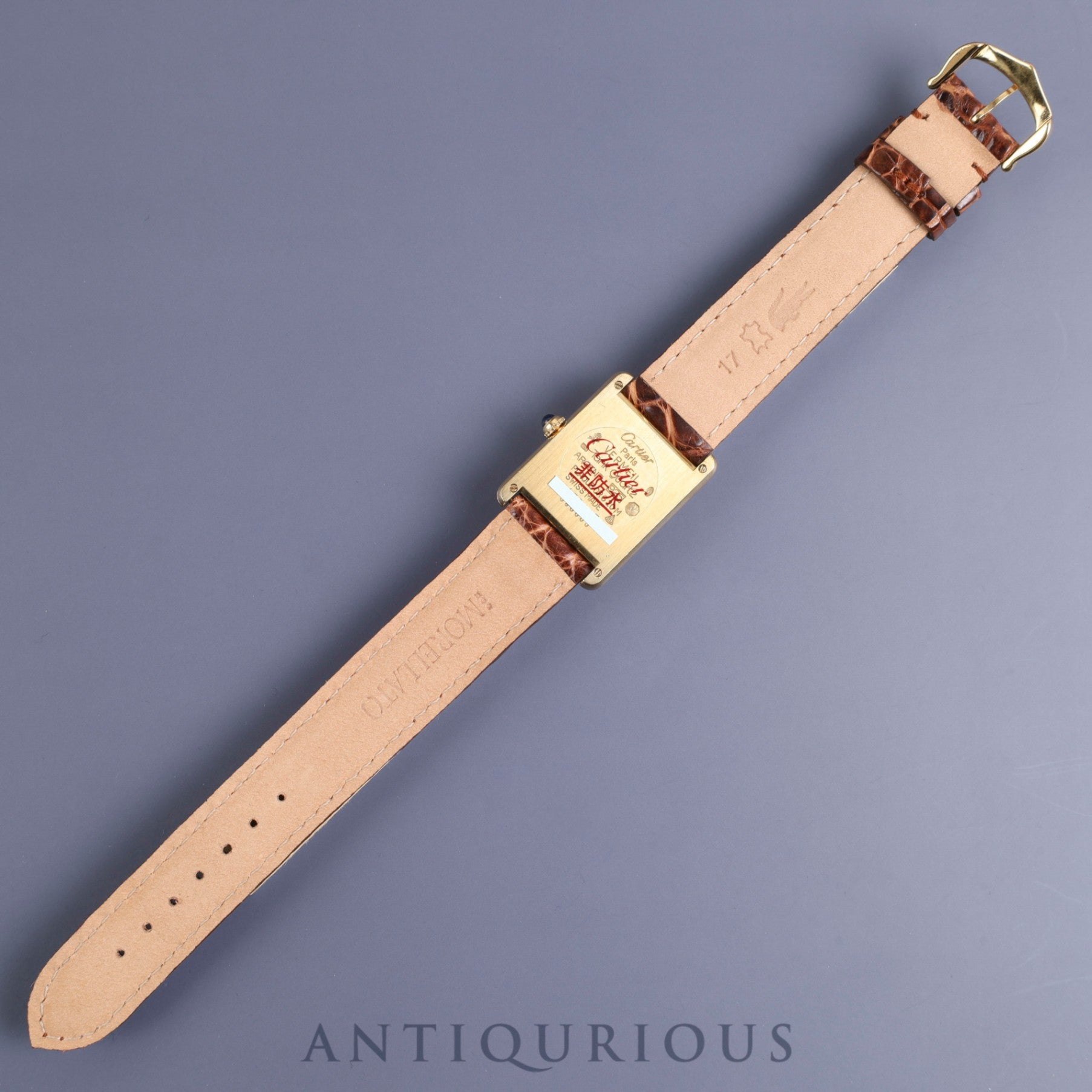 Cartier Must Tank LM 590005 Quartz SV925 Leather Genuine Buckle (GP) Ivory Roman Dial Complete service (full maintenance) completed at Cartier boutique