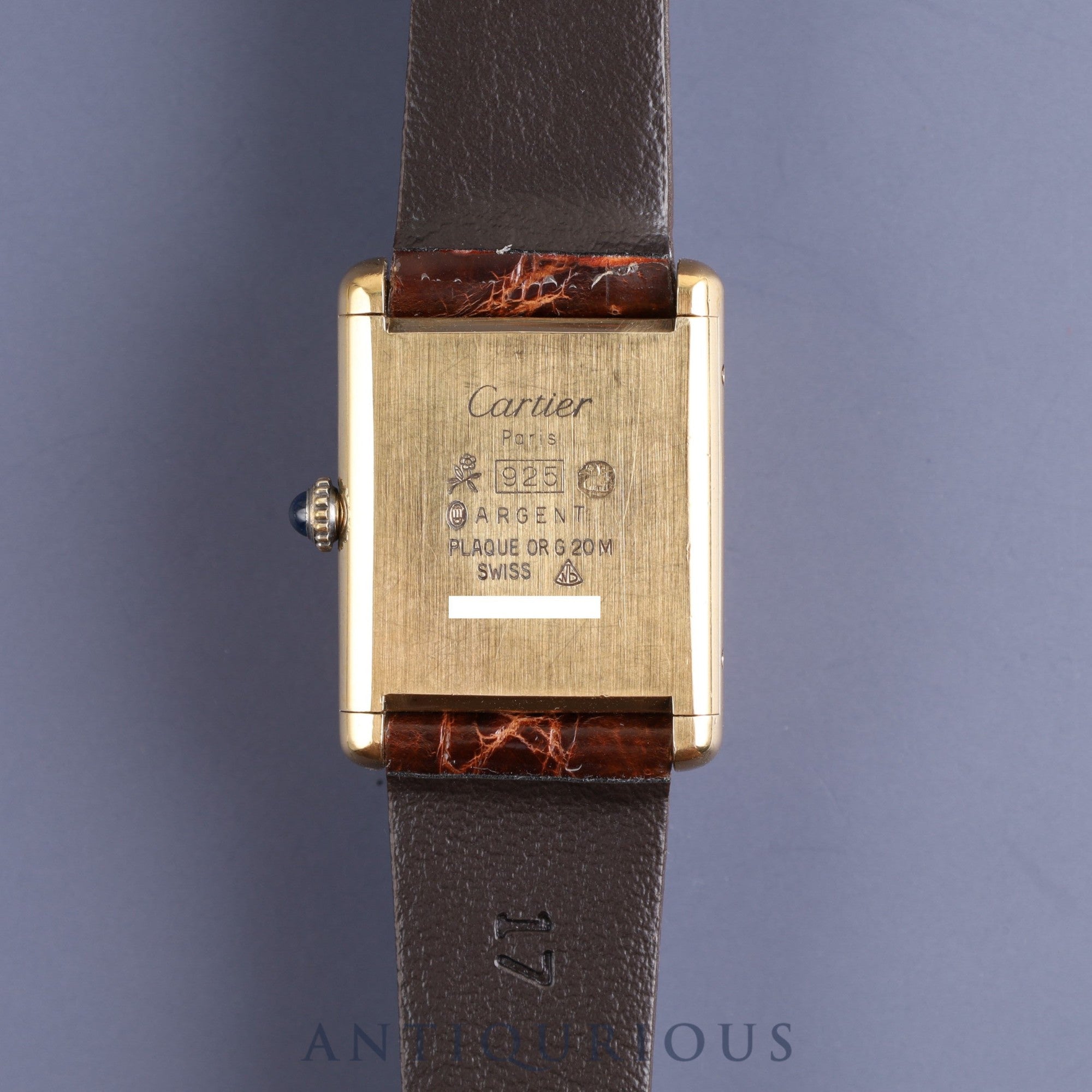 Cartier Must Tank LM Manual winding Cal.78-1 925 Leather Genuine buckle (GP) Ivory Roman dial Overhauled