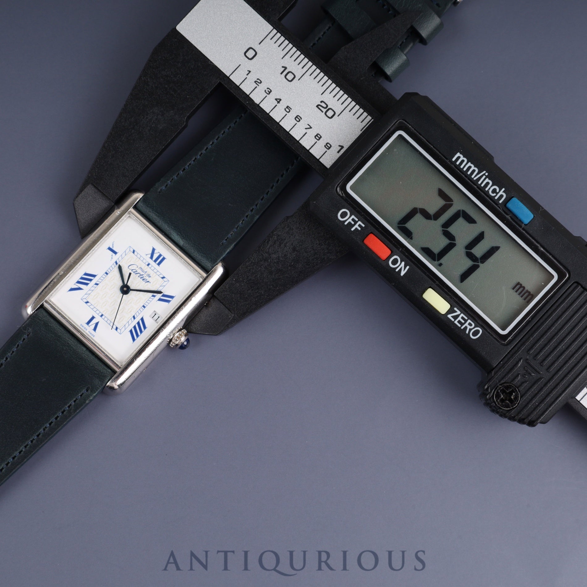 Cartier Must Tank GM (XL) 2414 Quartz Movement, SV925 Leather, Aftermarket Buckle (Stainless Steel), White Roman Dial (SWISS MADE Marking), Completely Serviced at a Cartier Boutique