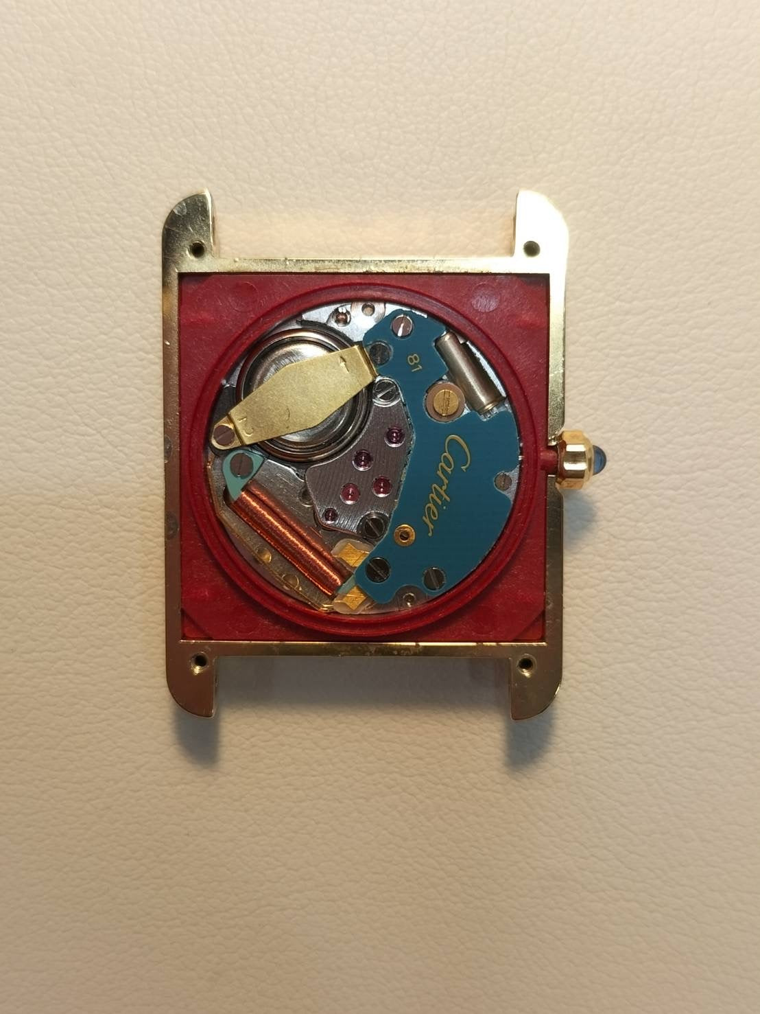 カルティエ マストタンク LM 681006 クォーツ Cal.81 SV925 革 純正尾錠(GP)アイボリーローマン文字盤 オーバーホール済み