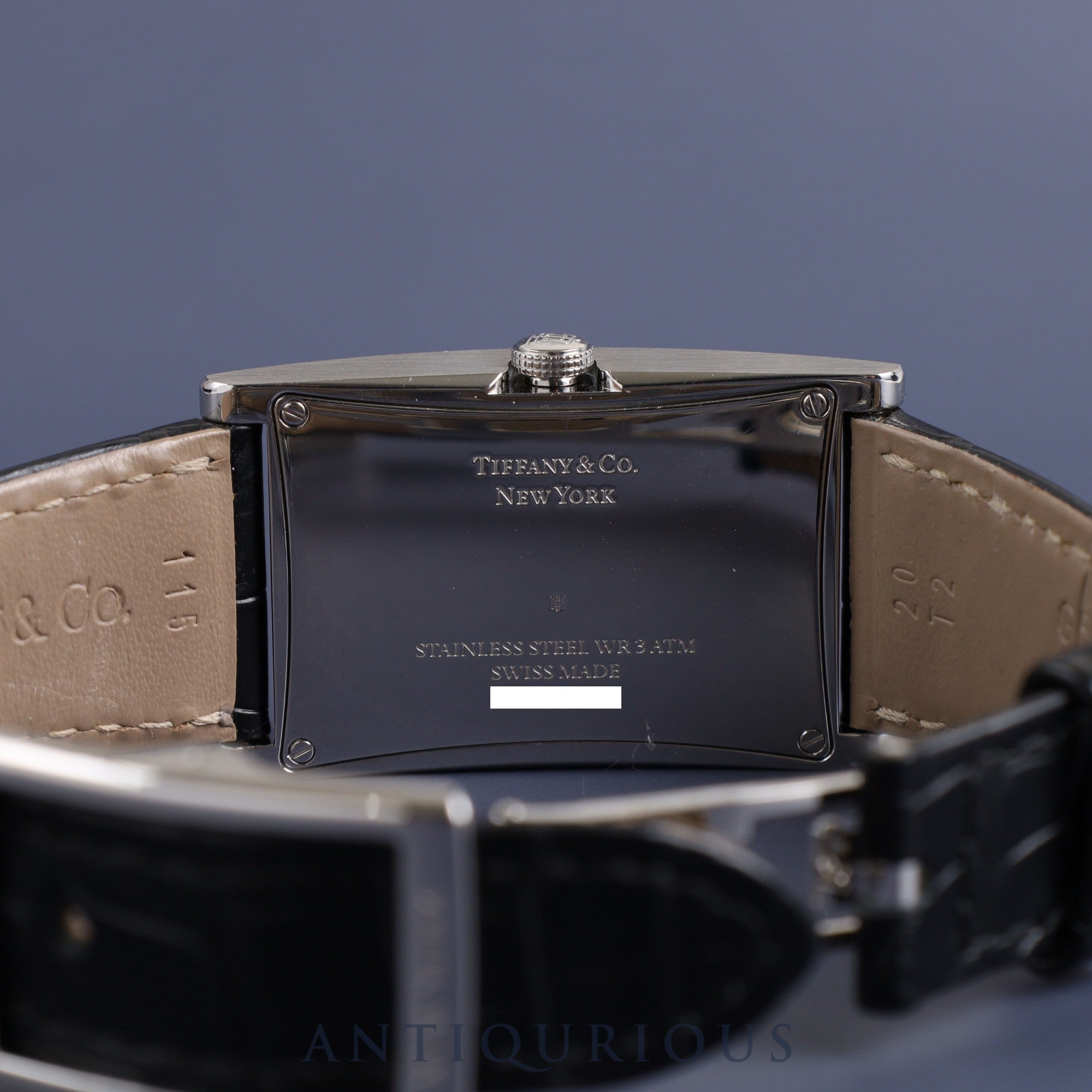 ティファニー イーストウエスト 37447102 クォーツ SS 純正革ベルト 純正バックル(SS)シルバー文字盤 サービスケース オーバーホール済み