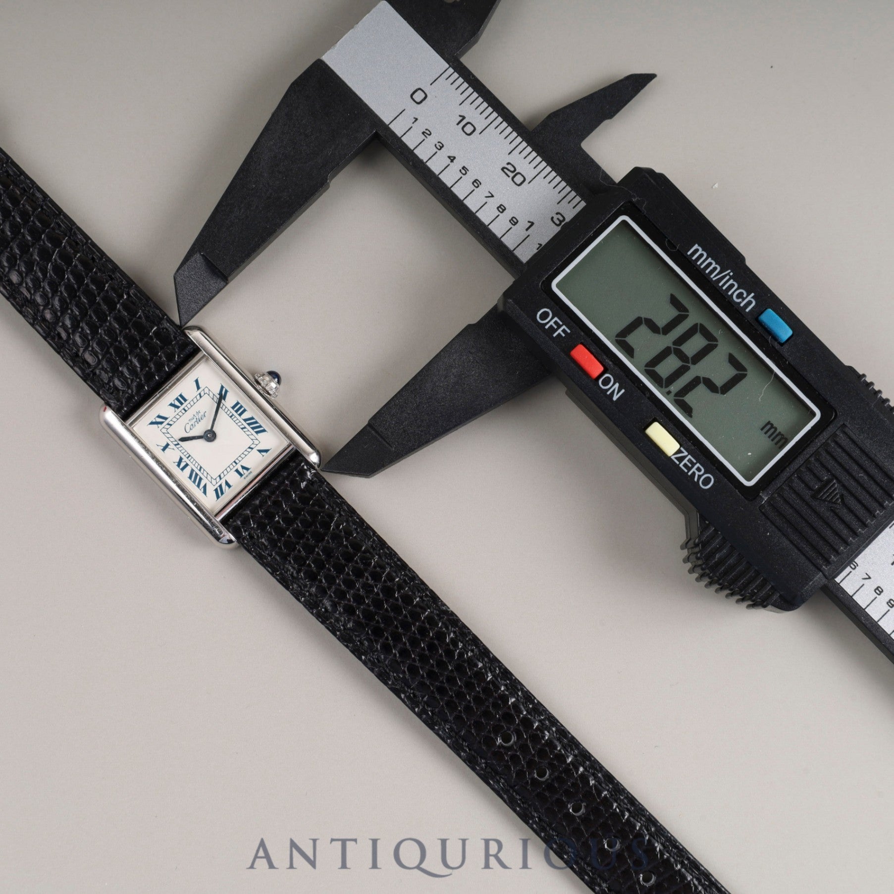 Cartier Must Tank SM 6057002 Quartz Cal.057 SV925 Leather Genuine Buckle (SS) White Roman Dial Box Overhauled