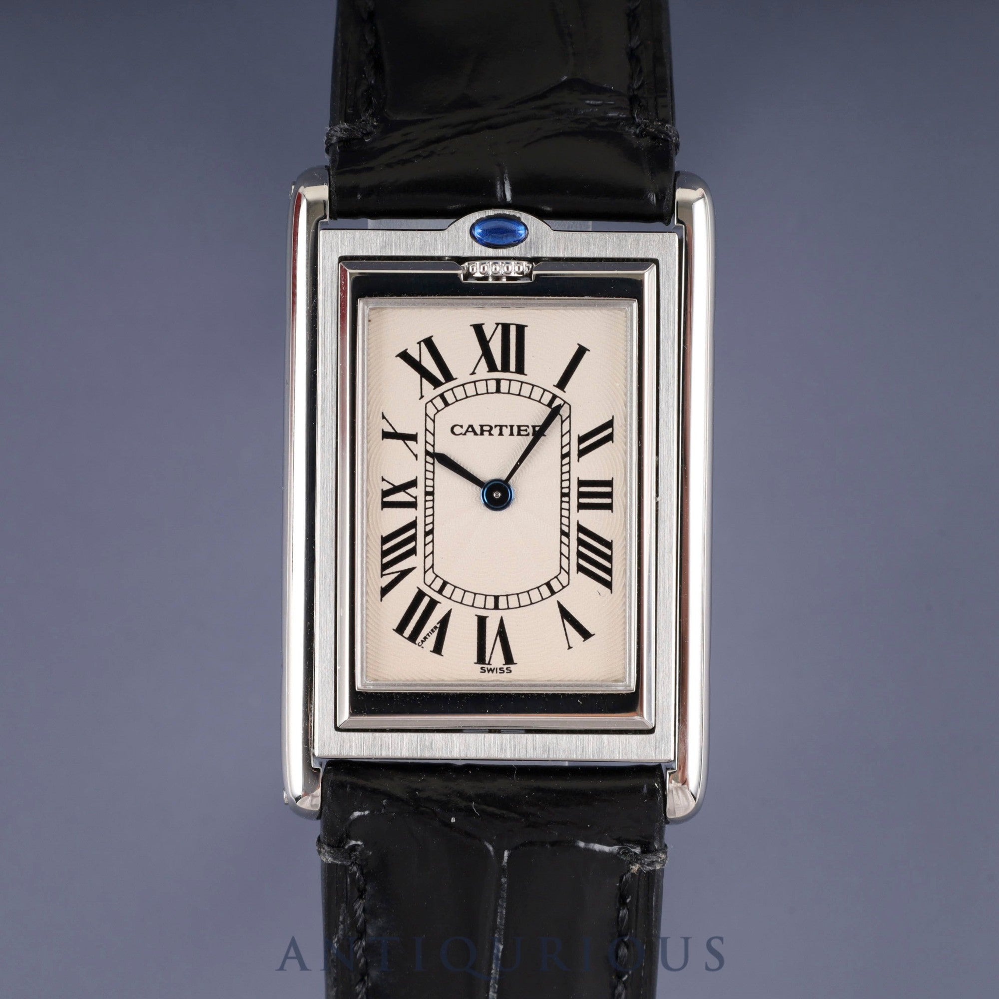 カルティエ タンク バスキュラント LM 2390 手巻き SS 革 社外尾錠(SS) ホワイトローマン文字盤 箱 冊子 保証書(無記載)2025/9/30 カルティエブティックにてコンプリートサービス(フルメンテナンス)済み
