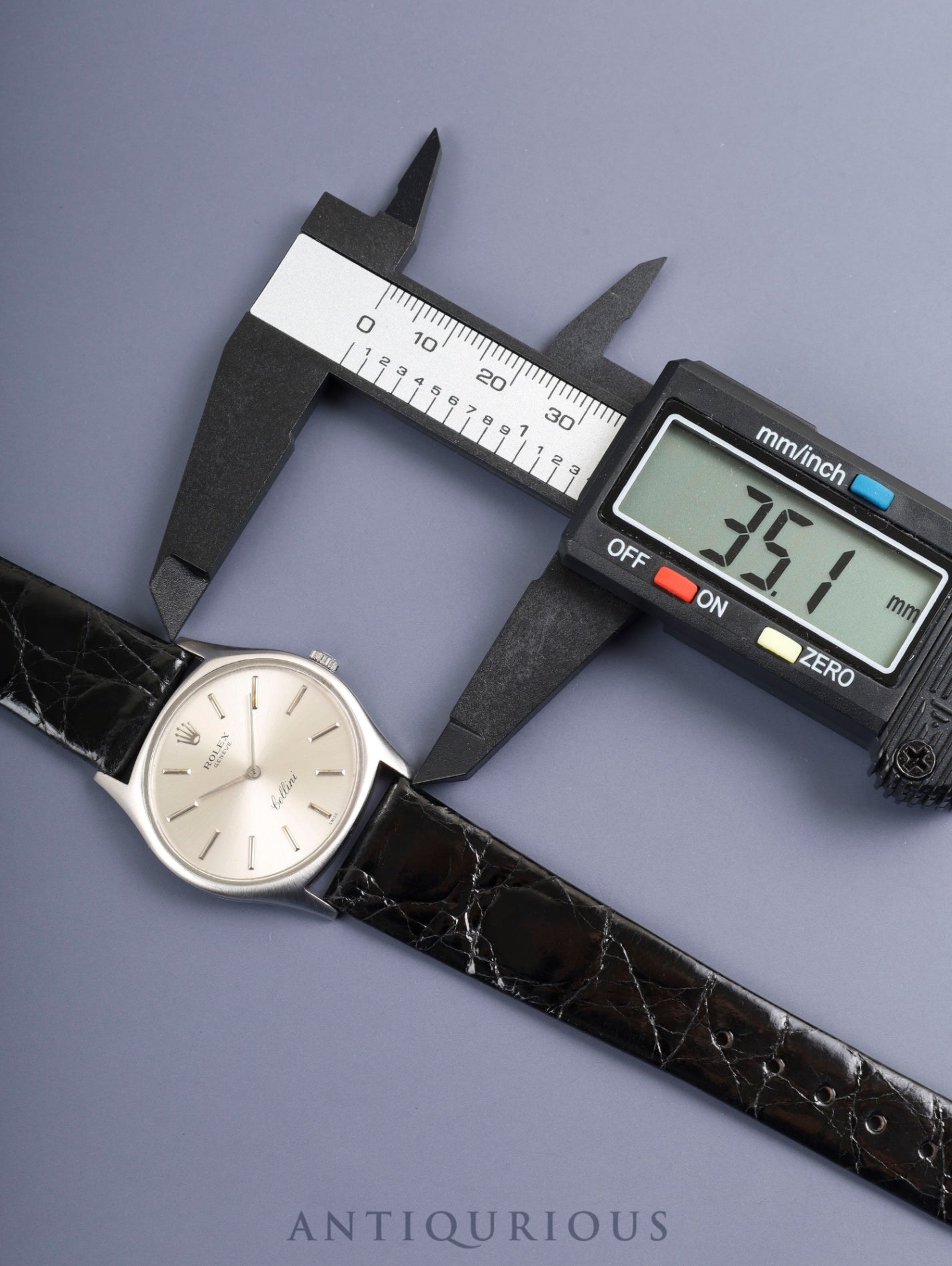 Rolex Cellini 3806 Manual Winding Caliber 1600 750WG Leather Strap with Genuine Stainless Steel Buckle Silver Dial No. 31 (1970) Overhauled