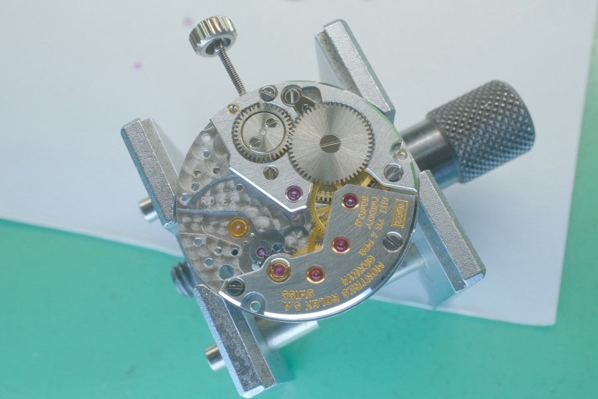 ロレックス チェリーニ 5116/9 手巻き Cal.1602 750 革 純正尾錠(750) グレーローマン文字盤 箱 保証書(2011年) オーバーホール済み