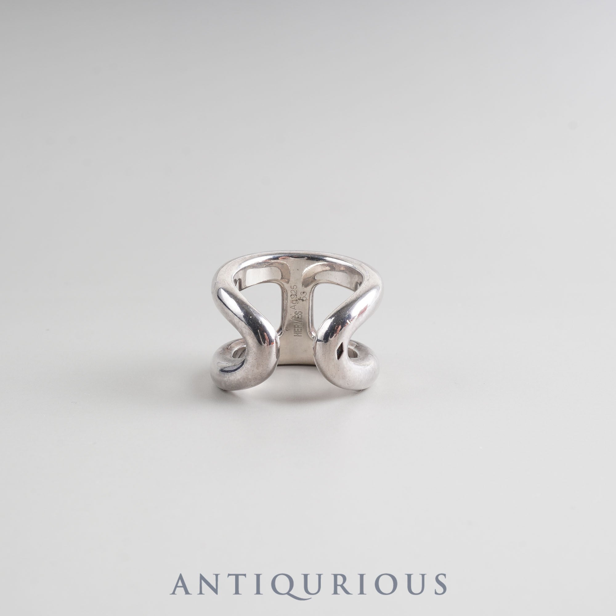 Hermes Ring Osmos GM SV925 53 Size 13 Old Engraving