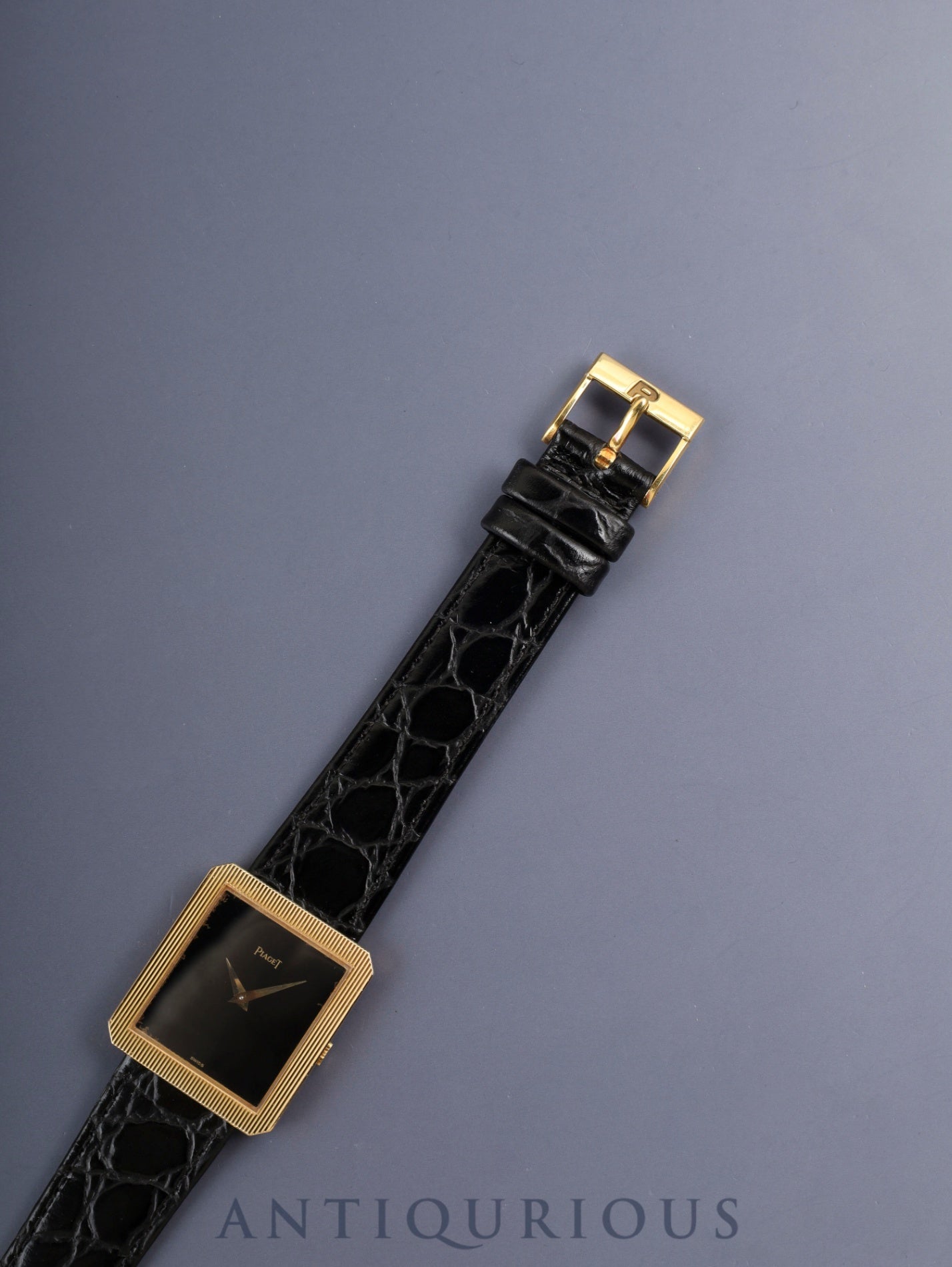 Piaget Protocol 9154 Manual Winding Cal.9P2 750YG Leather Original Pin Buckle (750YG) Black Dial With Original Leather Strap Overhauled