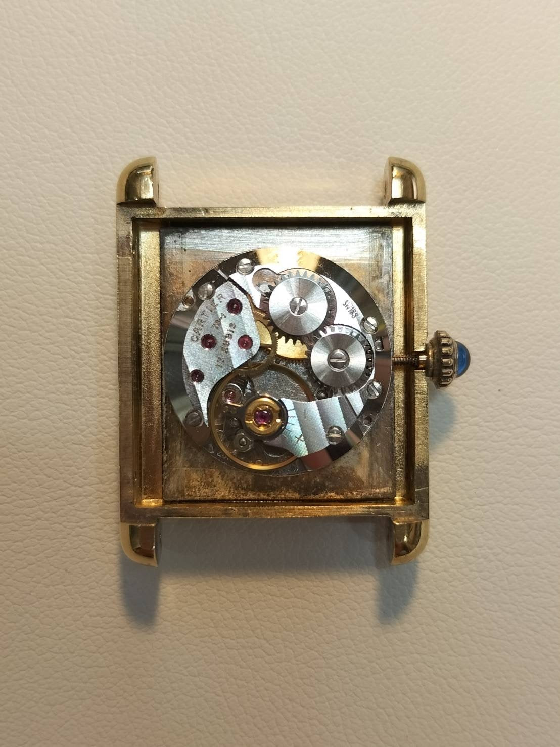 カルティエ マストタンク LM 手巻き Cal.78-1 SV925 革 純正ピンバックル(GP)オニキス文字盤(SWISS表記)オーバーホール済み