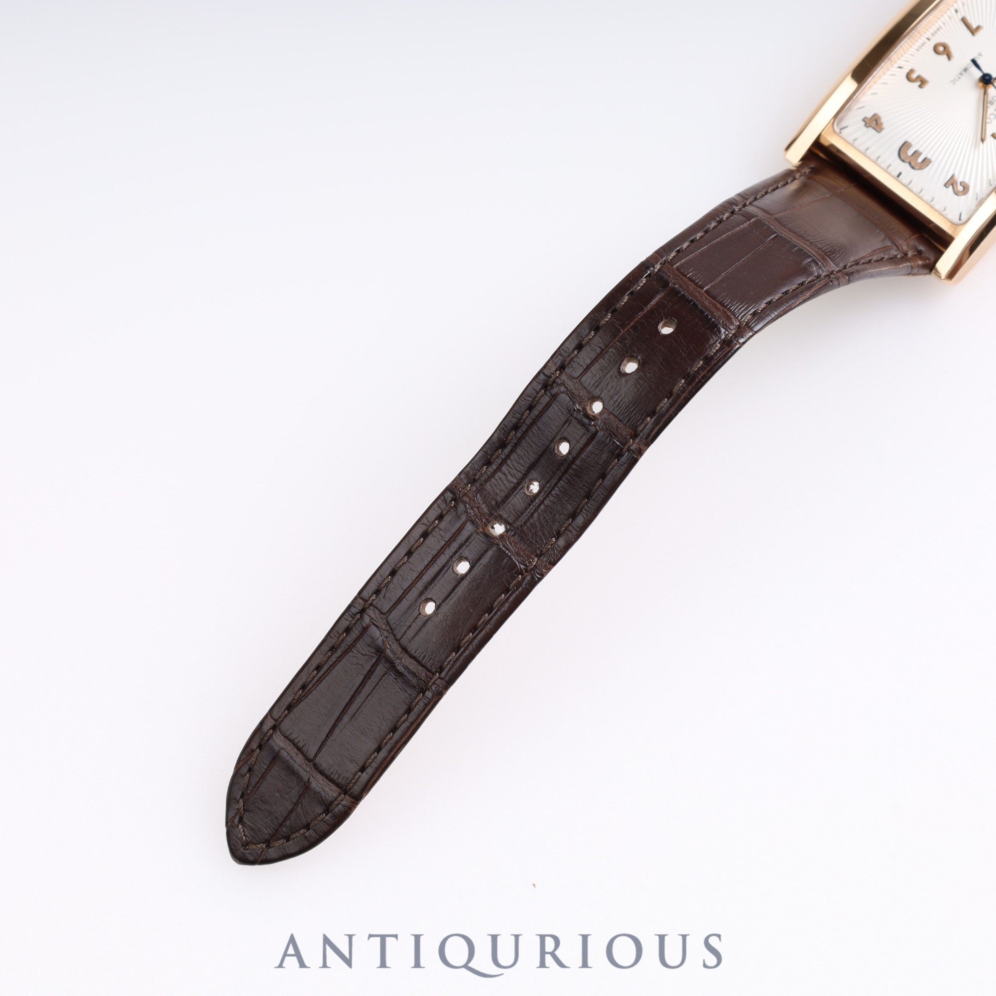 Tiffany East West Automatic PG Leather Silver Dial
