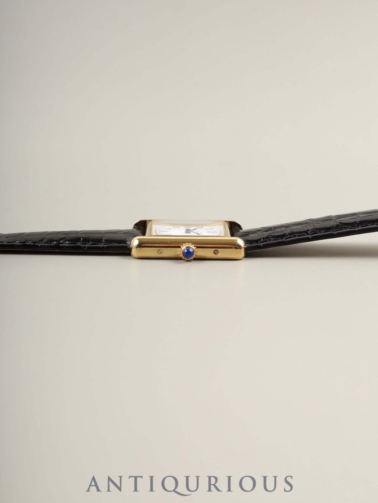 カルティエ マストタンク MM 2415 クォーツ Cal.057 SV925 革 純正Dバックル テレフォンダイヤル文字盤(SWISS MADE表記) 1990年頃~2004年頃 箱 オーバーホール済み