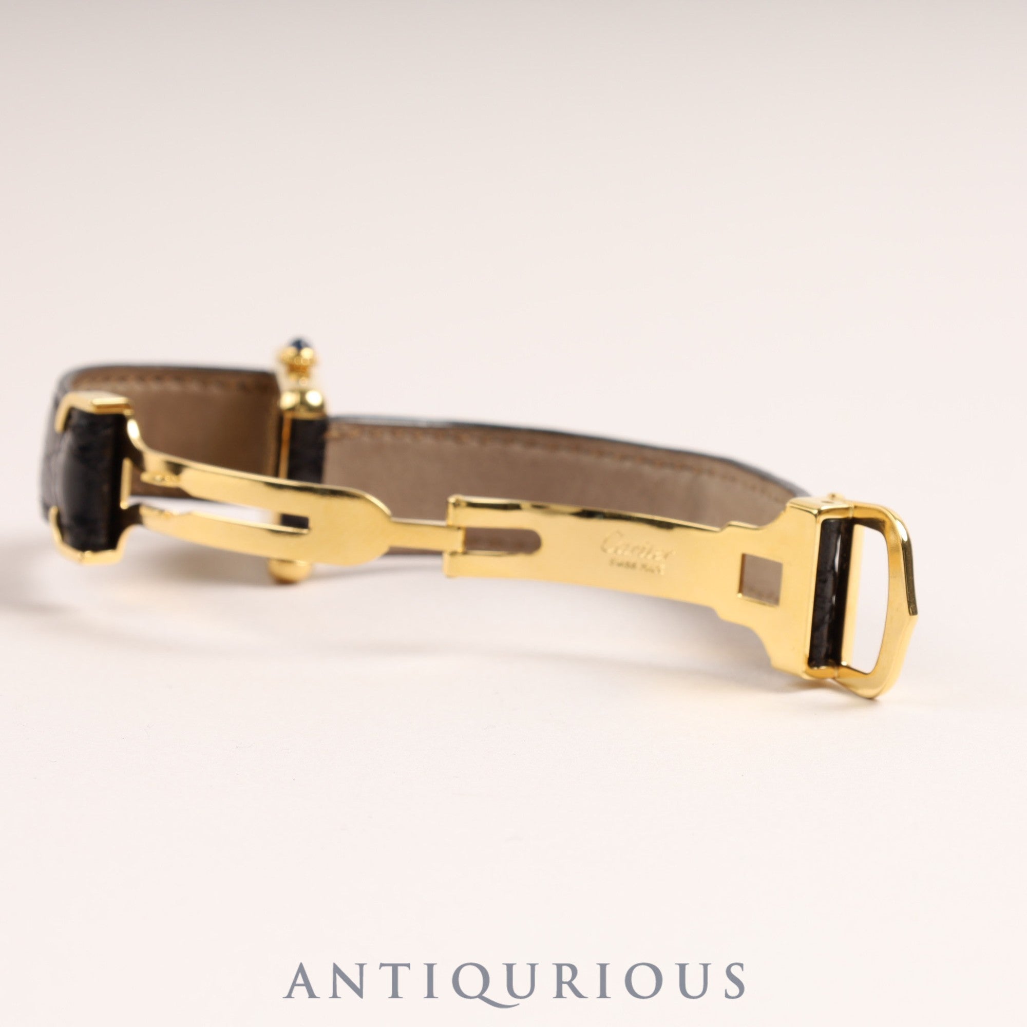 カルティエ マストタンク SM QZ ブラック飛びローマ文字盤 Dバックル フルメンテナンス済み