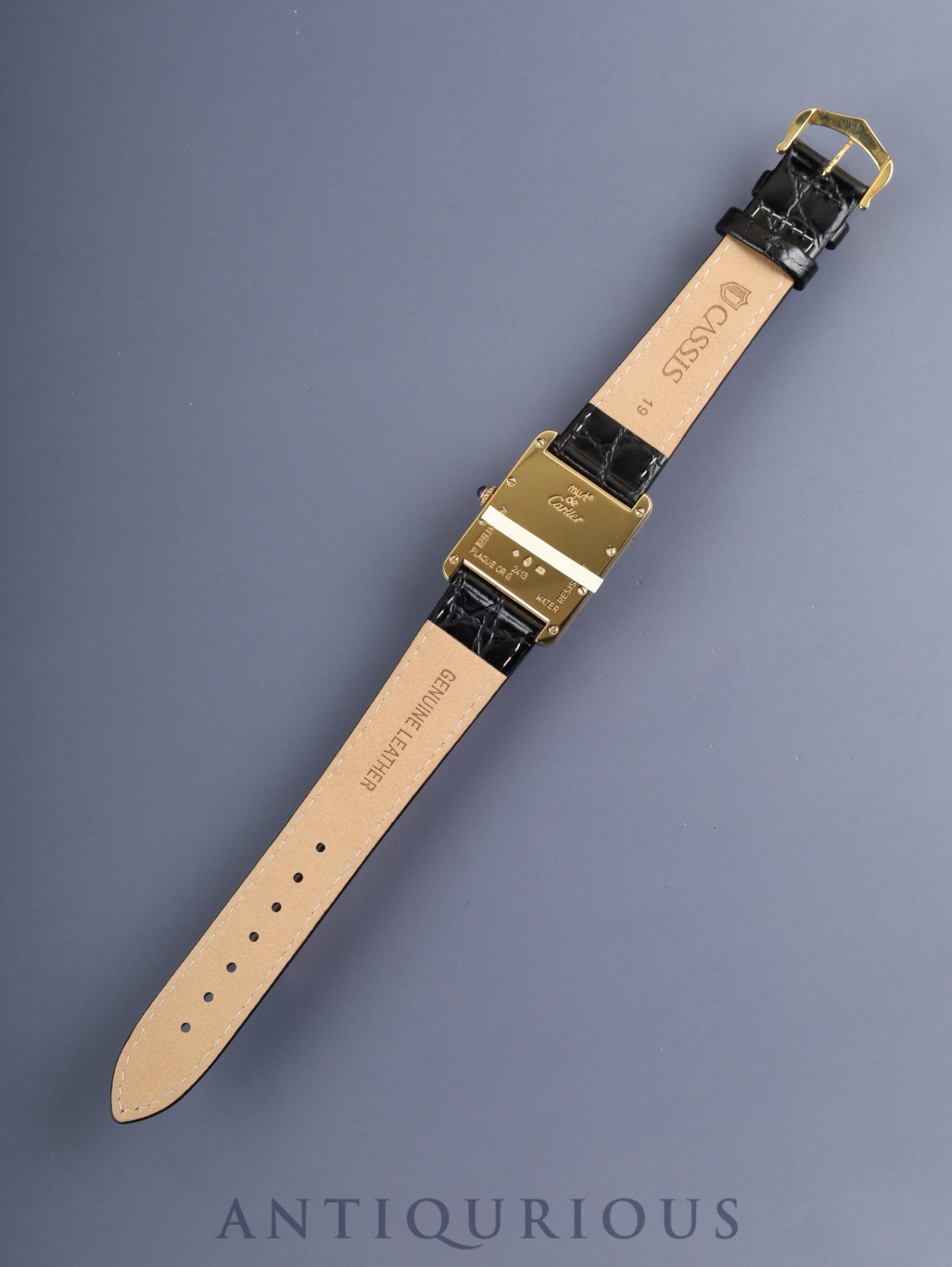 カルティエ マストタンク GM(XL) 2413 クォーツ Cal.687 SV925 革 純正尾錠(GP)アイボリーローマン文字盤 (SWISS MADE表記) オーバーホール済み