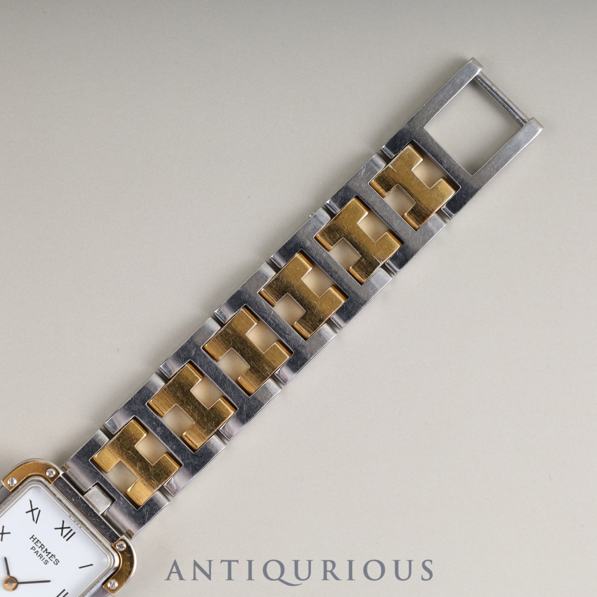 エルメス クロアジュール 54 10 75 クォーツ Cal.976.001 SS/GP SS/GP ホワイト文字盤 オーバーホール済み