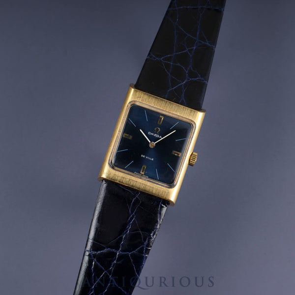 オメガ デ・ヴィル 511324 手巻き GP 革 純正尾錠(GP)ブルー文字盤(ガラス小傷) オーバーホール済み