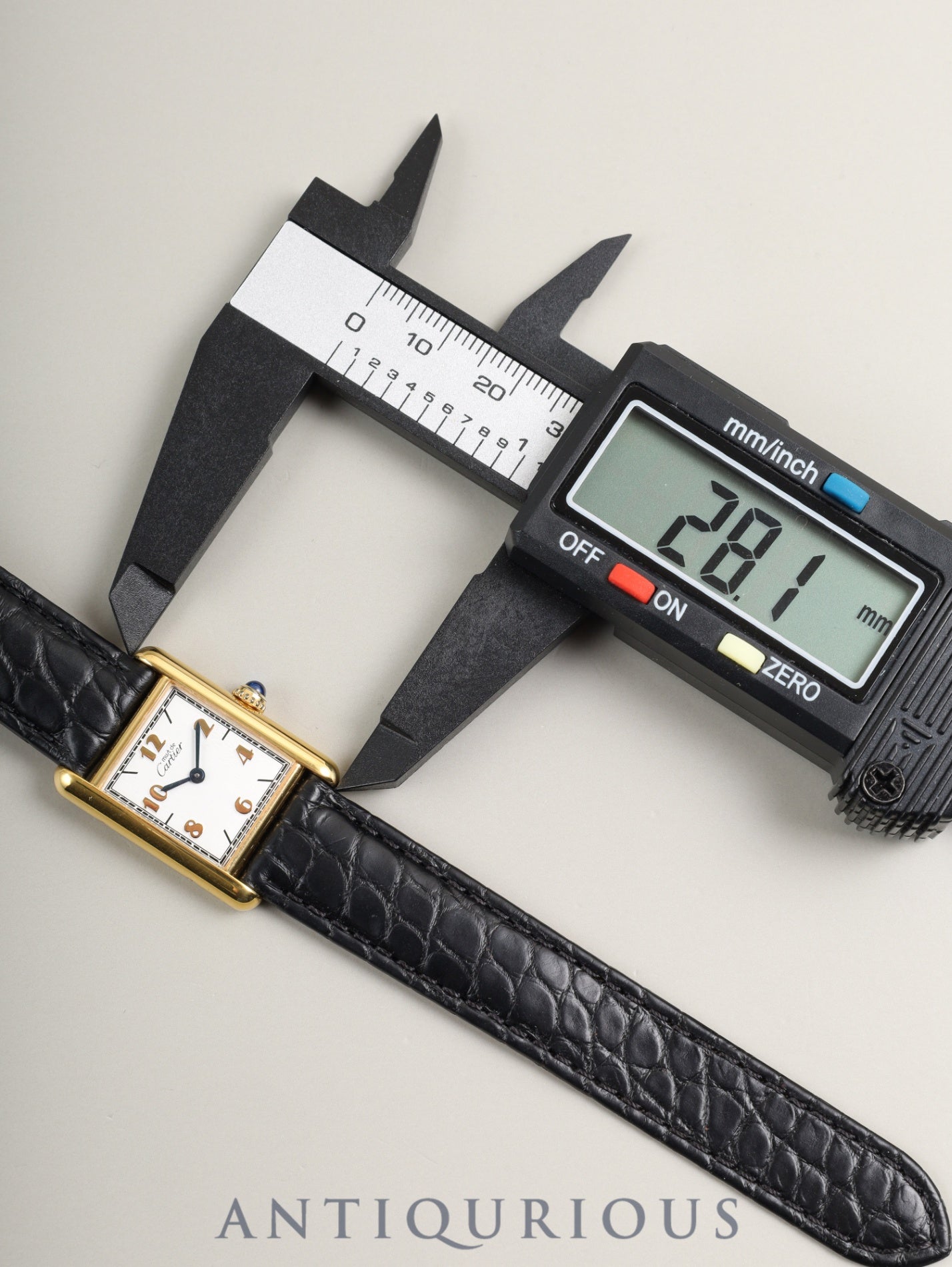 カルティエ マストタンク SM W1008354 / 5057001 クォーツ Cal.057 SV925 革 純正Dバックル(GP)飛びアラビア文字盤(SWISS表記)箱 オーバーホール済み 新品仕上げ済み