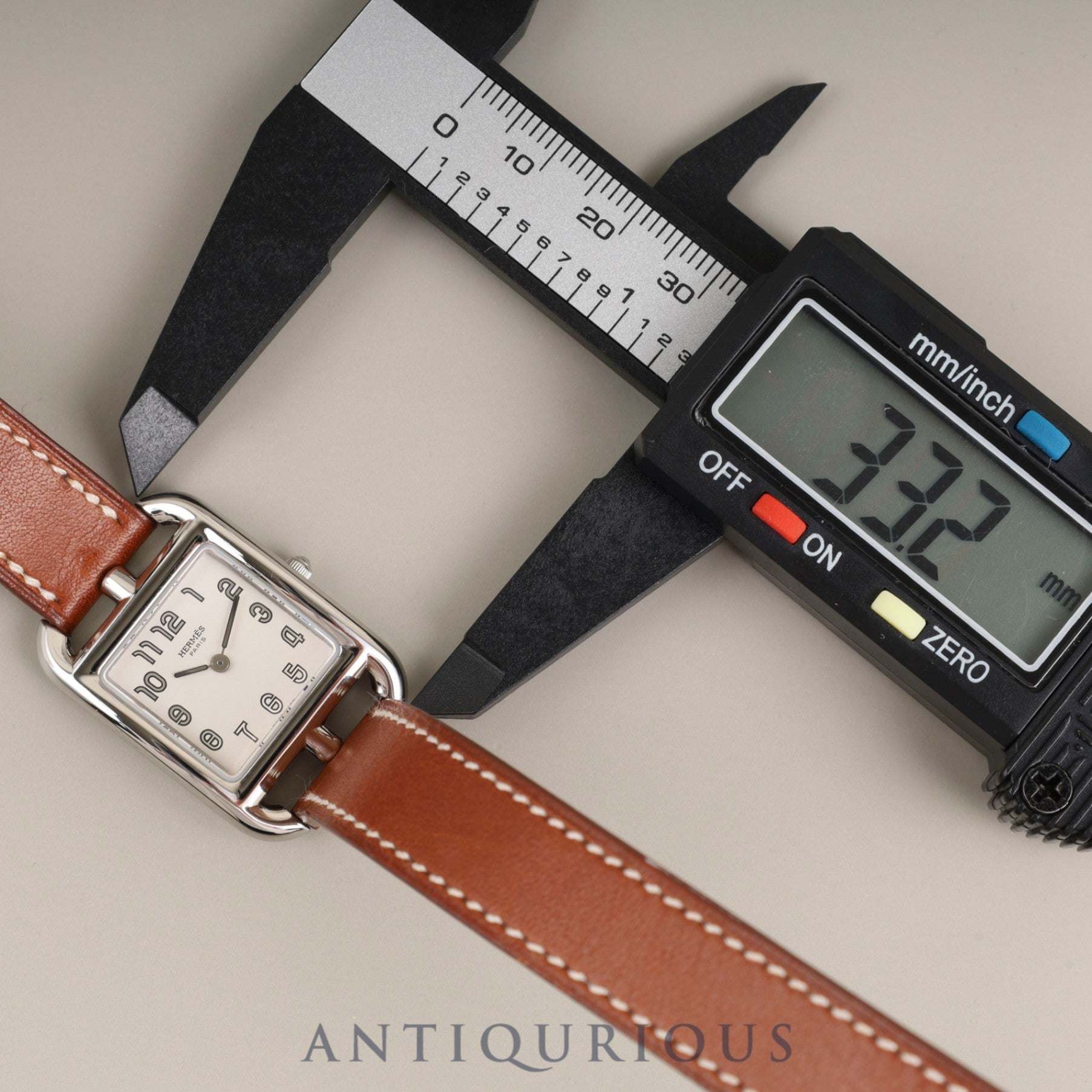 エルメス ケープコッド CC1.210 クォーツ Cal.976.001 SS 純正革ベルト 純正尾錠(SS) シルバー文字盤 箱 冊子 保証書(2006年)オーバーホール済み