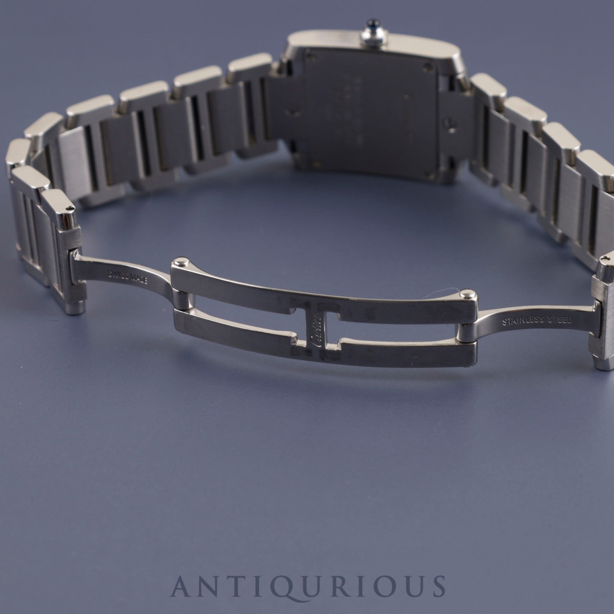 カルティエ タンクフランセーズ SM W51008Q3 / 2384 クォーツ Cal.057 SS シルバーローマン文字盤 箱 ケース 保証書(2004年) 冊子 コマ1 オーバーホール済み