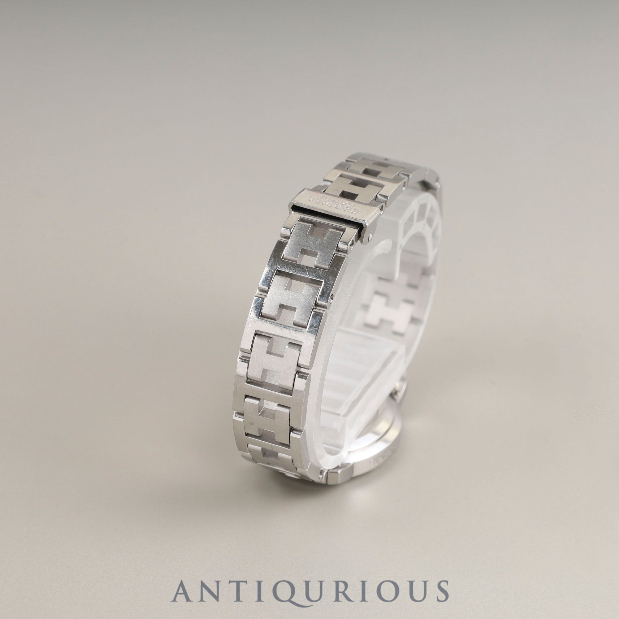 エルメス クリッパーオーバル CO1.210 クォーツ Cal.976.001 SS SS ホワイトギョーシェ文字盤 オーバーホール済み