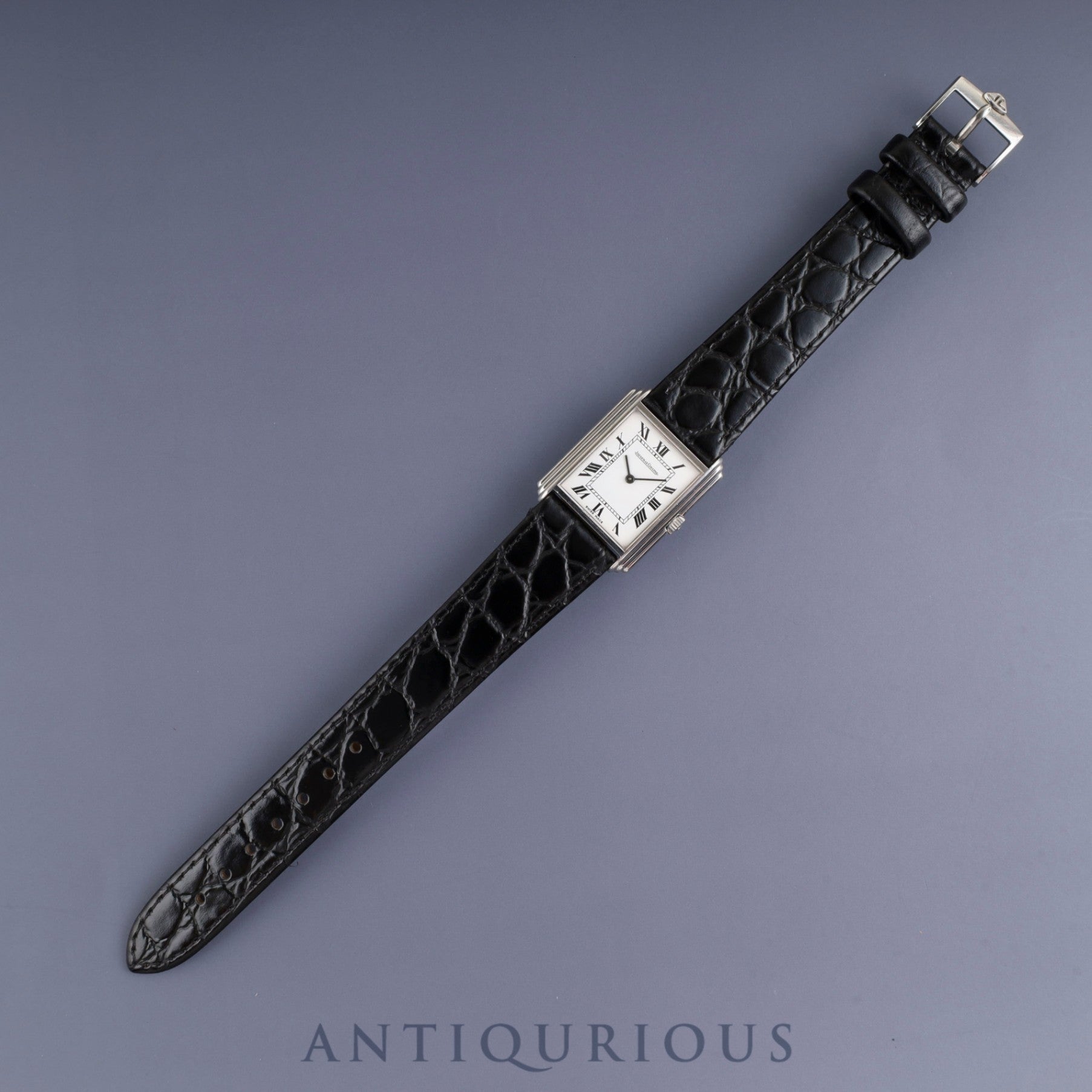 Jaeger-LeCoultre Rectangular 6149 42 Manual Winding Caliber 846 Leather Genuine Buckle (SS) White Roman Dial Booklet Case Warranty (1977) Overhauled