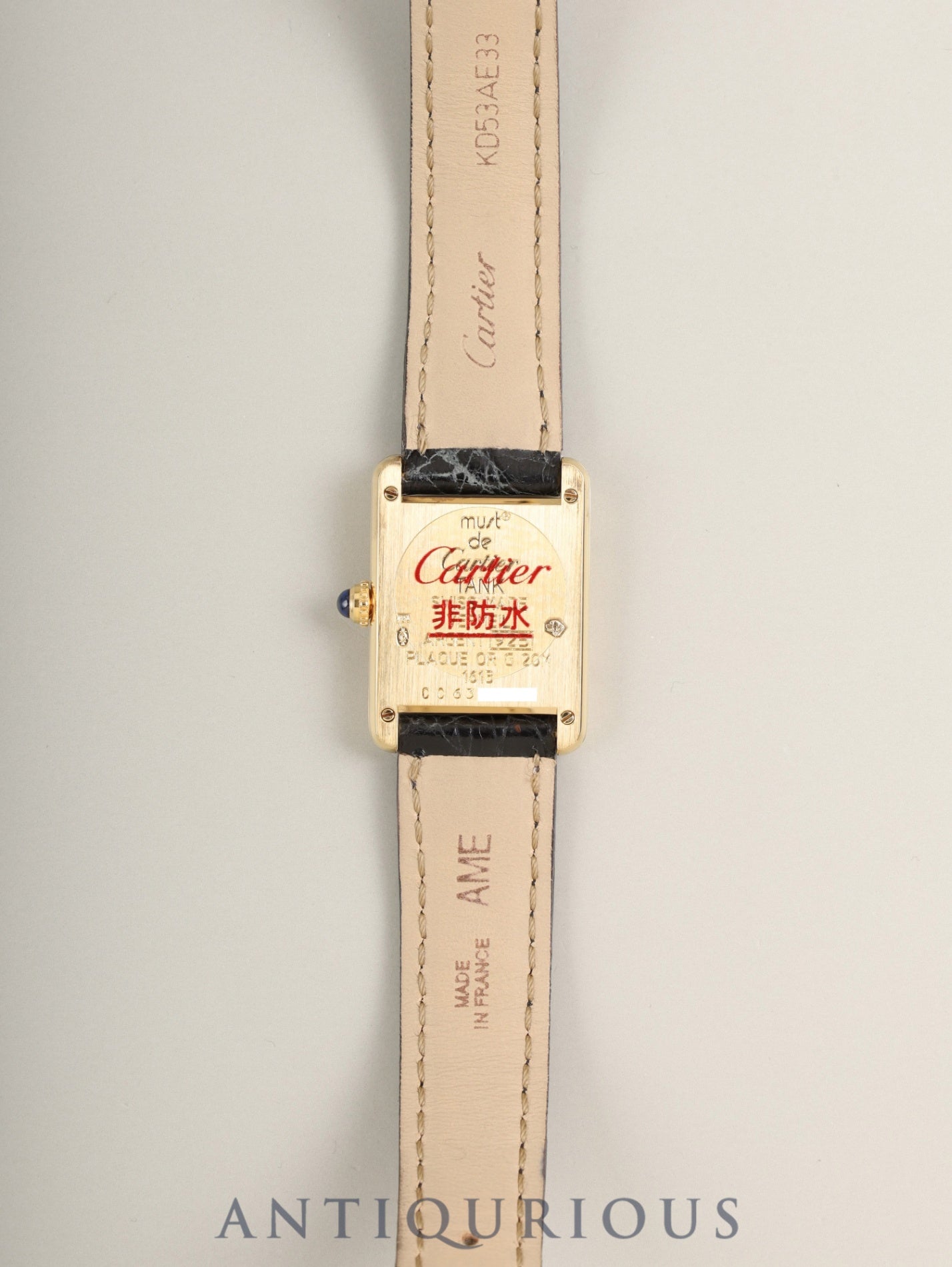 カルティエ マストタンク SM 1613 クォーツ Cal.- SV925 純正革ベルト 純正尾錠(GP) アイボリーローマン文字盤(SWISS MADE表記)1996年頃~1998年頃 カルティエブティックにてコンプリートサービス済み