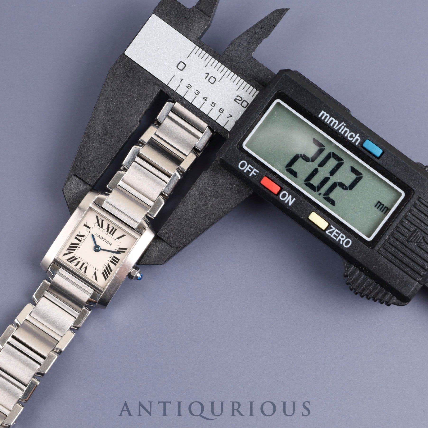 カルティエ タンクフランセーズ SM W51008Q3 / 2384 クォーツ Cal.057 SS シルバーローマン文字盤 箱 ケース 保証書(2004年) 冊子 コマ1 オーバーホール済み