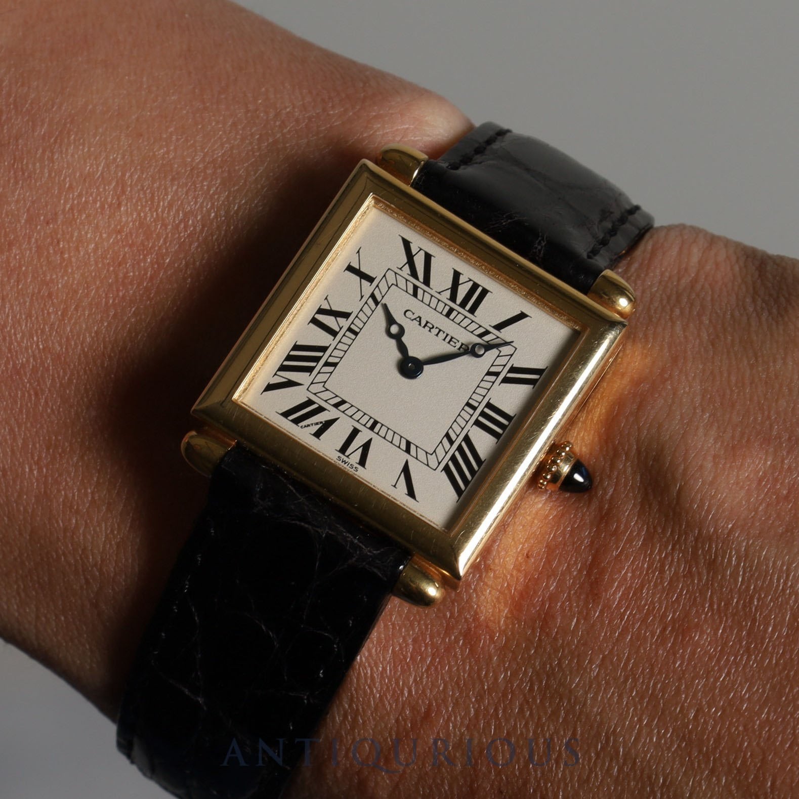 Cartier Tank Obv W1512256 1630 2 Quartz 750 Leather Genuine Buckle (750) Silver Roman Dial Overhauled