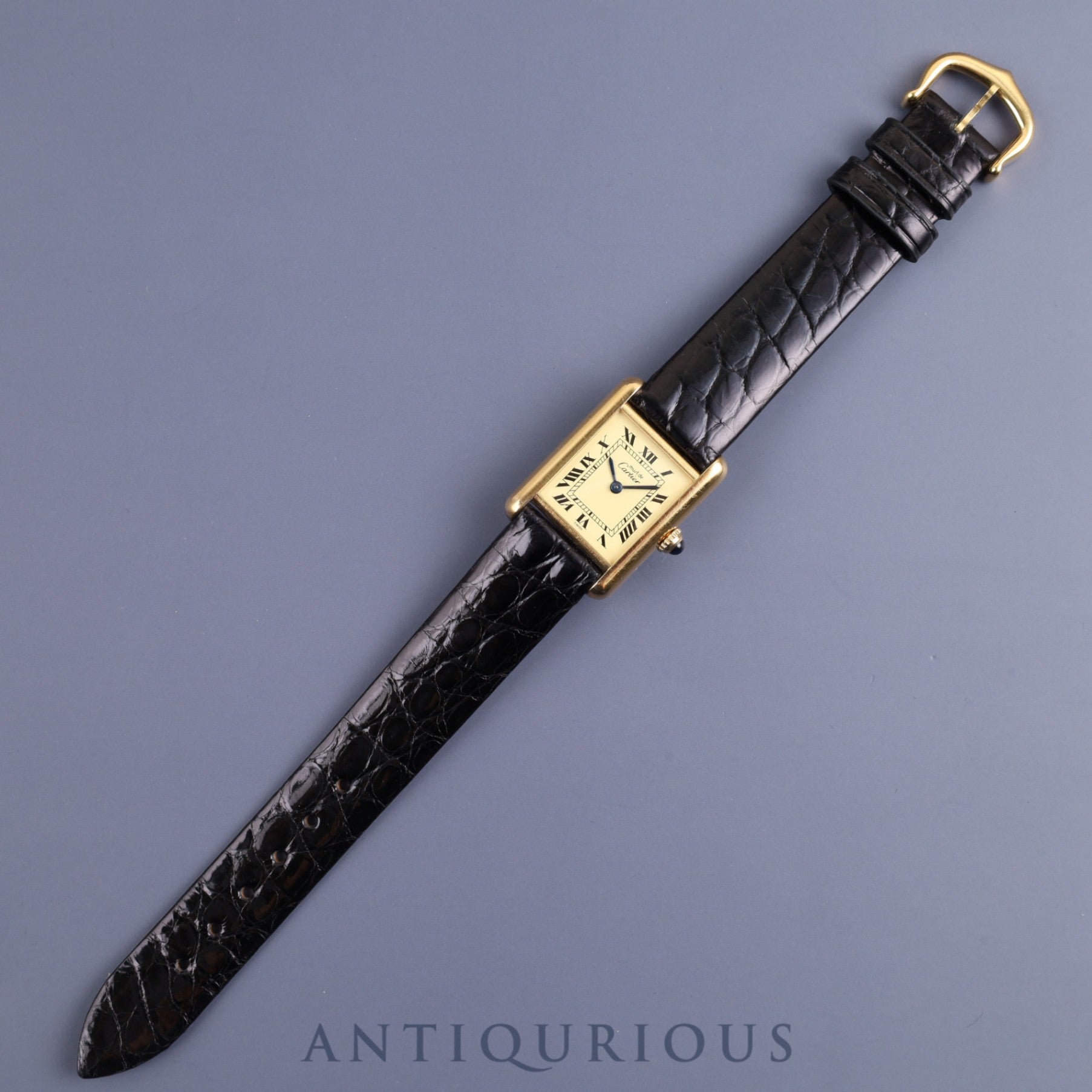 カルティエ マストタンク SM W1003153 / 1613 クォーツ Cal.057 SV925 革 純正尾錠(GP) ローマンアイボリー文字盤 1980年代半ば~1994年頃 オーバーホール済み