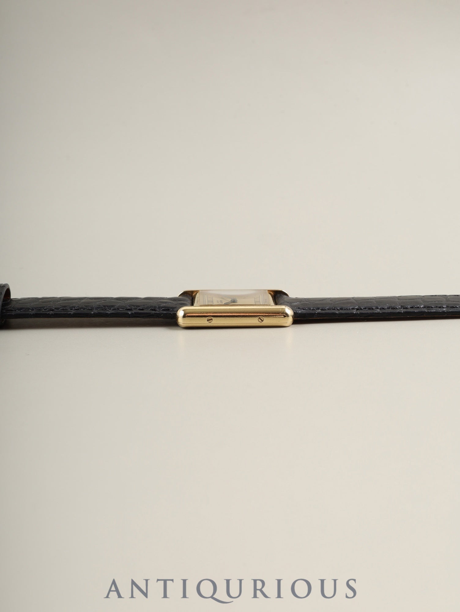 Cartier Must Tank SM 3 66001 Quartz SV925 Leather Genuine Pin Buckle (GP) Champagne Roman Dial (SWISS MADE marking) Complete service done at Cartier boutique