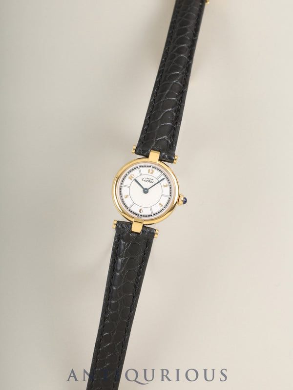 カルティエ マスト ヴァンドーム VLC SM W1009854 / 1851 クォーツ Cal.90.06 SV925 革 純正Dバックル(GP)飛びアラビア文字盤 箱 冊子 保証書(2000年)オーバーホール済み