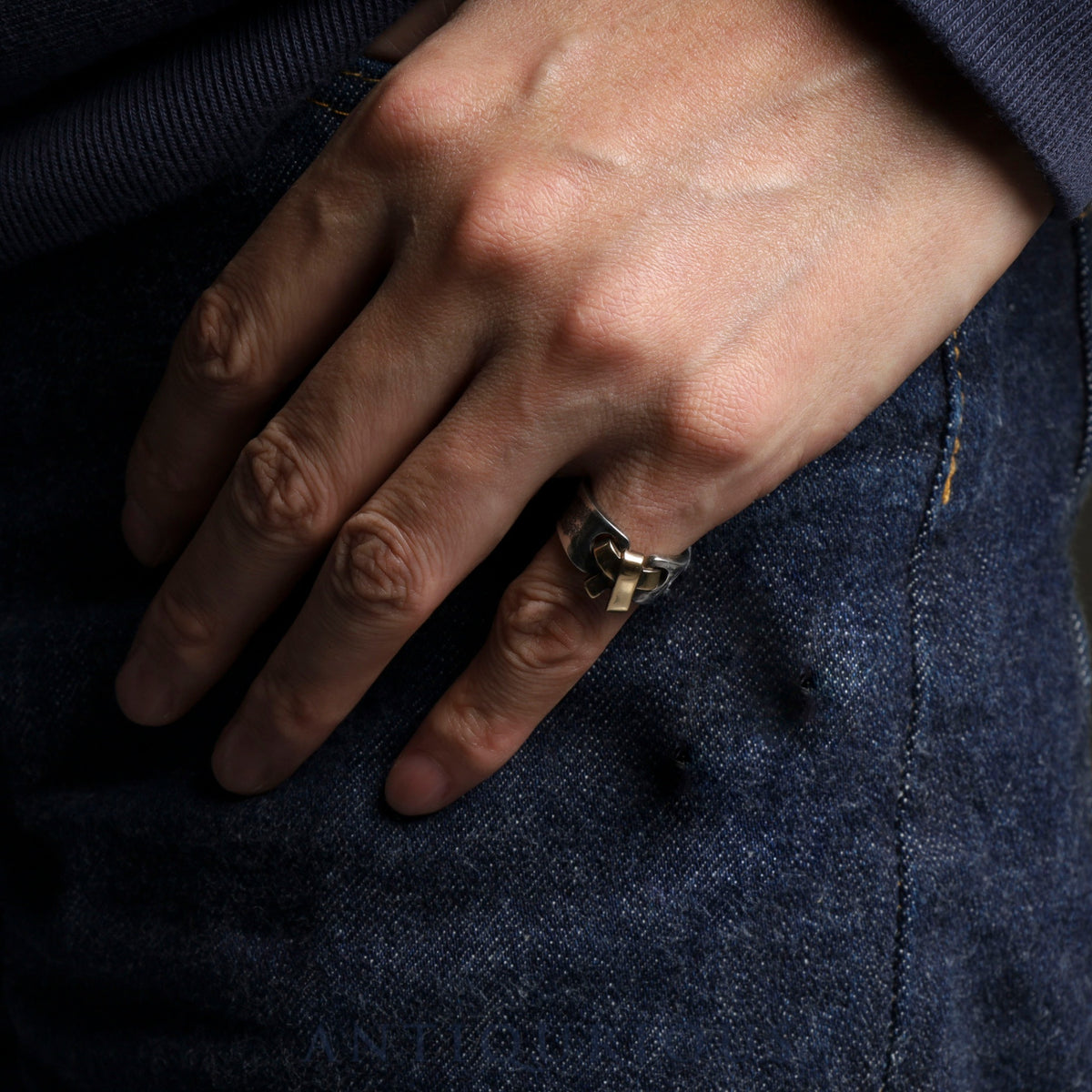 エルメス リング ラセット リボンモチーフ SV925/750 #51