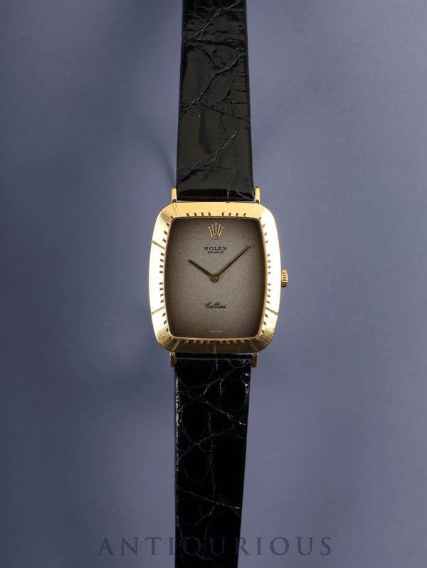 ロレックス チェリーニ 4087 手巻き Cal.1601 750YG 革 純正尾錠(GP) グレーグラデーション文字盤 69番台(1981年)オーバーホール済み