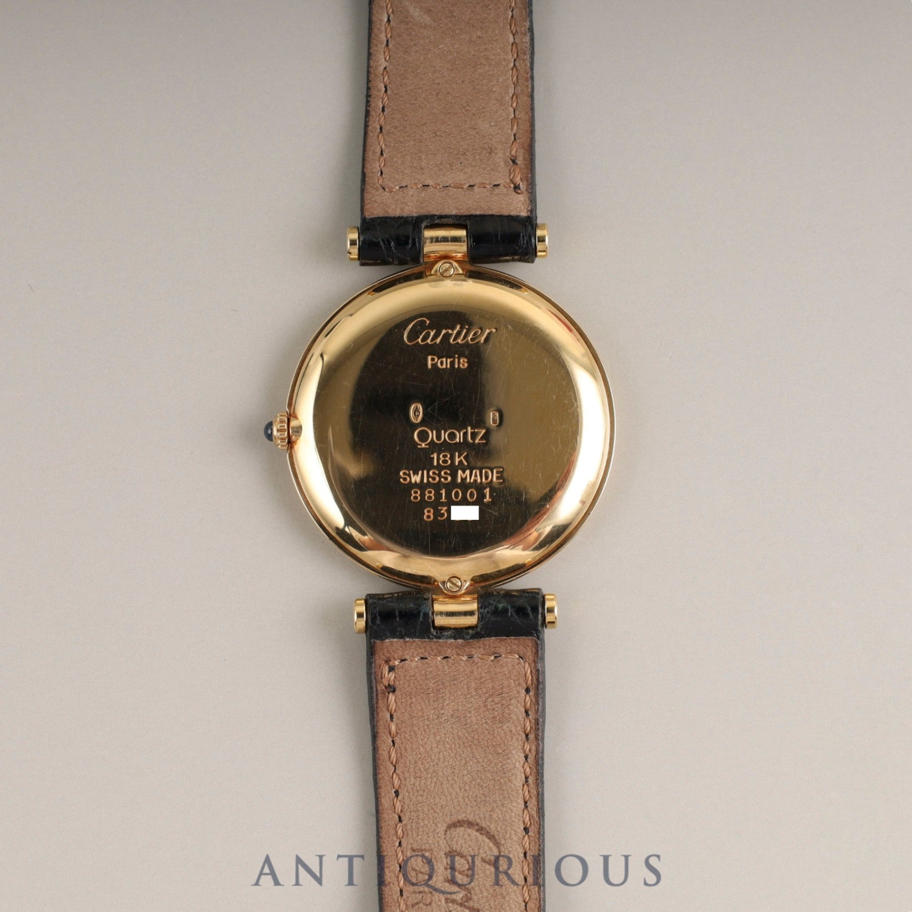 Cartier Vendôme VLC LM 881001 Quartz Cal.-750 with genuine leather strap and genuine buckle (GP). White Roman dial, 30mm. Boxed and overhauled.