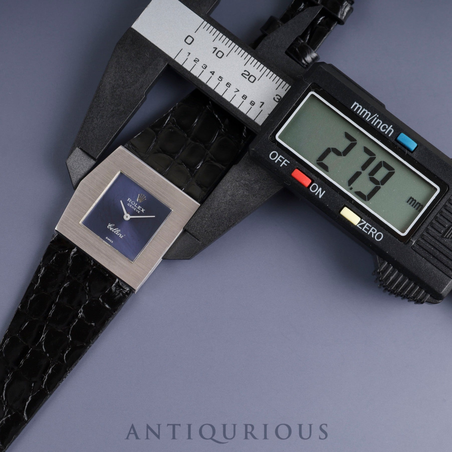 Rolex Cellini King Midas 4017 Manual winding Cal.1600 750 Leather Genuine buckle (SS) Blue dial 27 x 27 mm No. 34 (1971) Overhauled