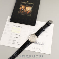 ヴァシュロン・コンスタンタン ヒストリカル 33084/000P-2 手巻き Cal.1003/2 Pt950 革 純正尾錠(Pt950)シルバー文字盤 保証書(1992年)