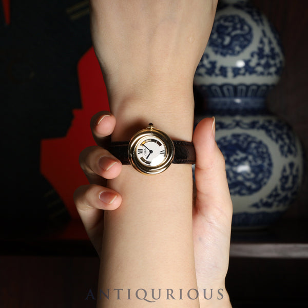 カルティエ マストトリニティ W1010644 / 2735 クォーツ Cal.- SV925 革 純正Dバックル(GP) トリニティ文字盤 箱 カルティエブティックにてコンプリートサービス済み