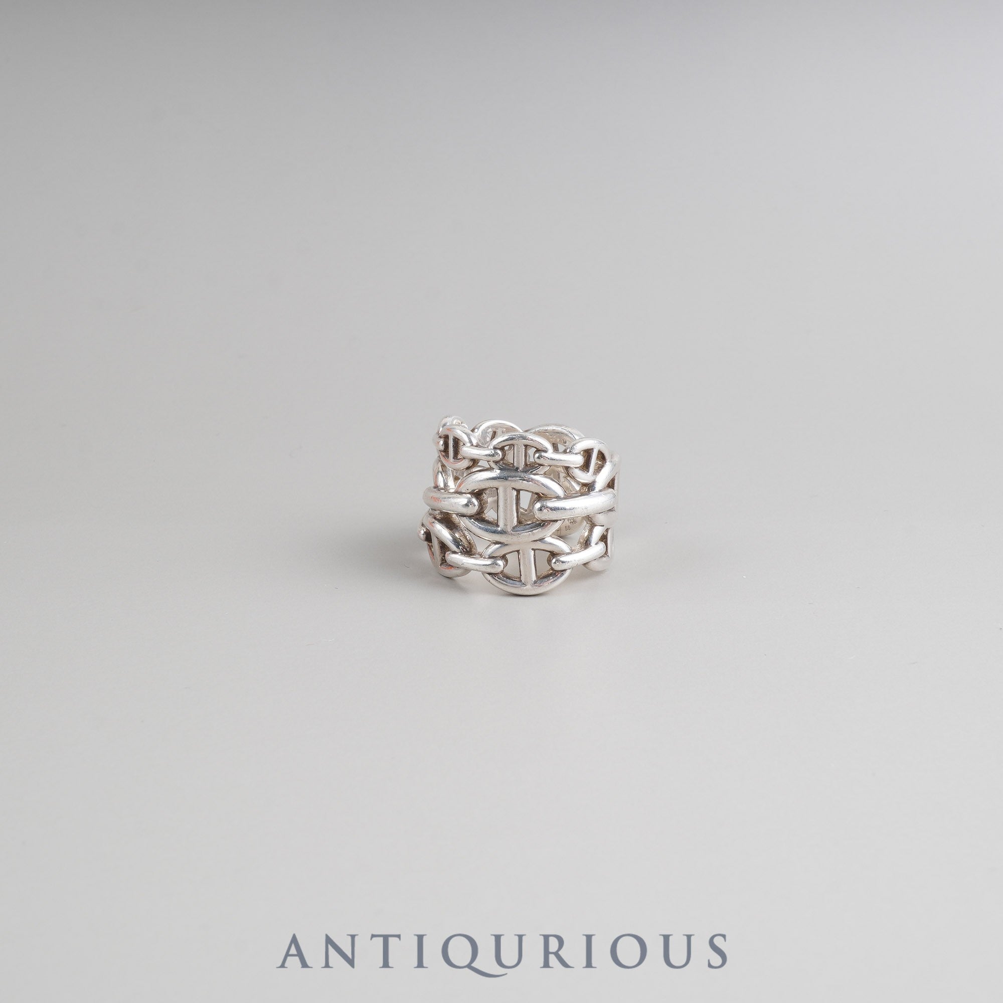 Hermès Chaine d'Ancre Enchaine GM Ring, Sterling Silver, #56, 22 Years Engraved