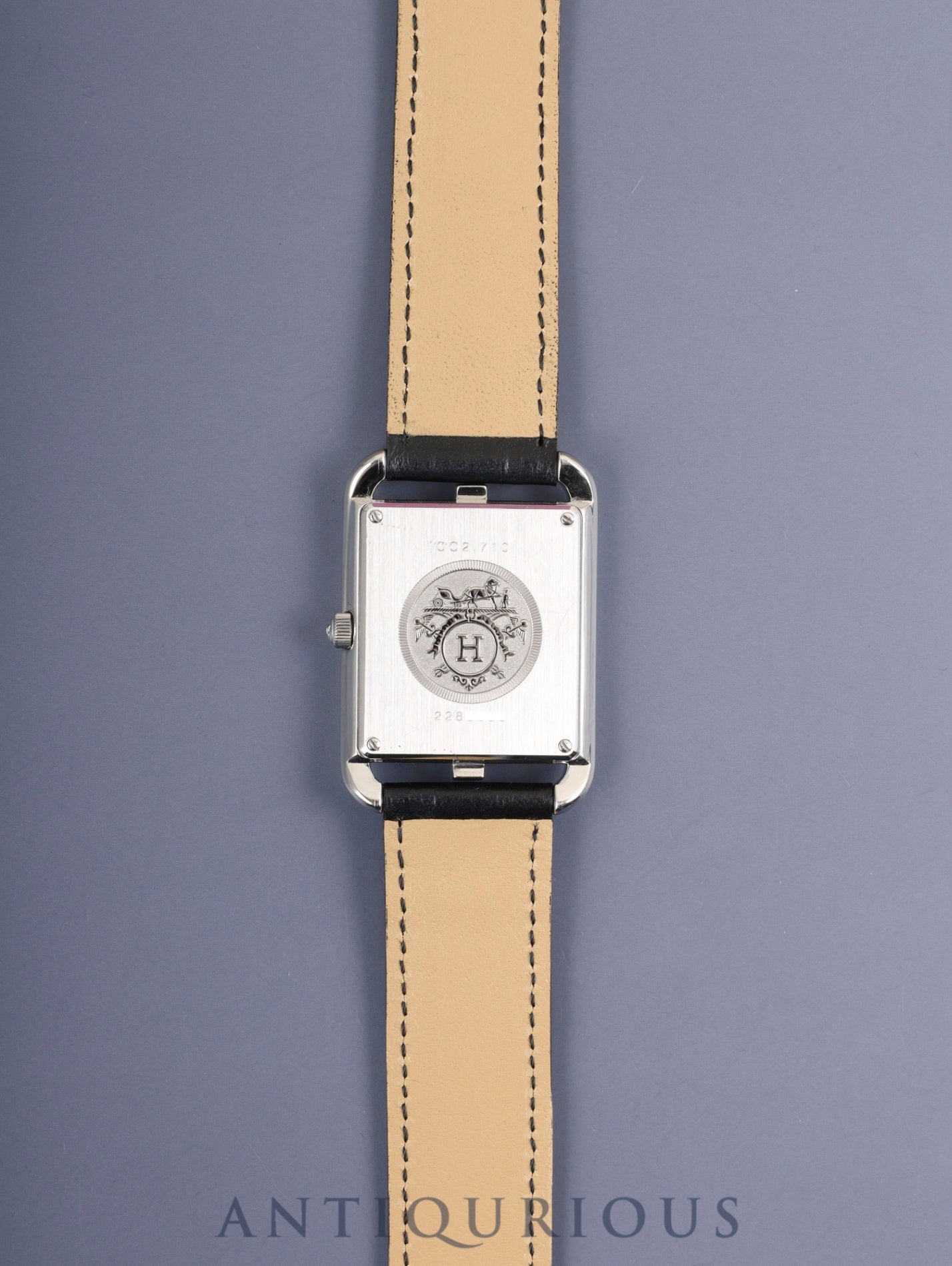 エルメス ケープコッド CC2.710 クォーツ Cal.- SS 革 純正尾錠(SS) シルバー文字盤 純正革ベルト(使用感・穴加工あり)オーバーホール済み