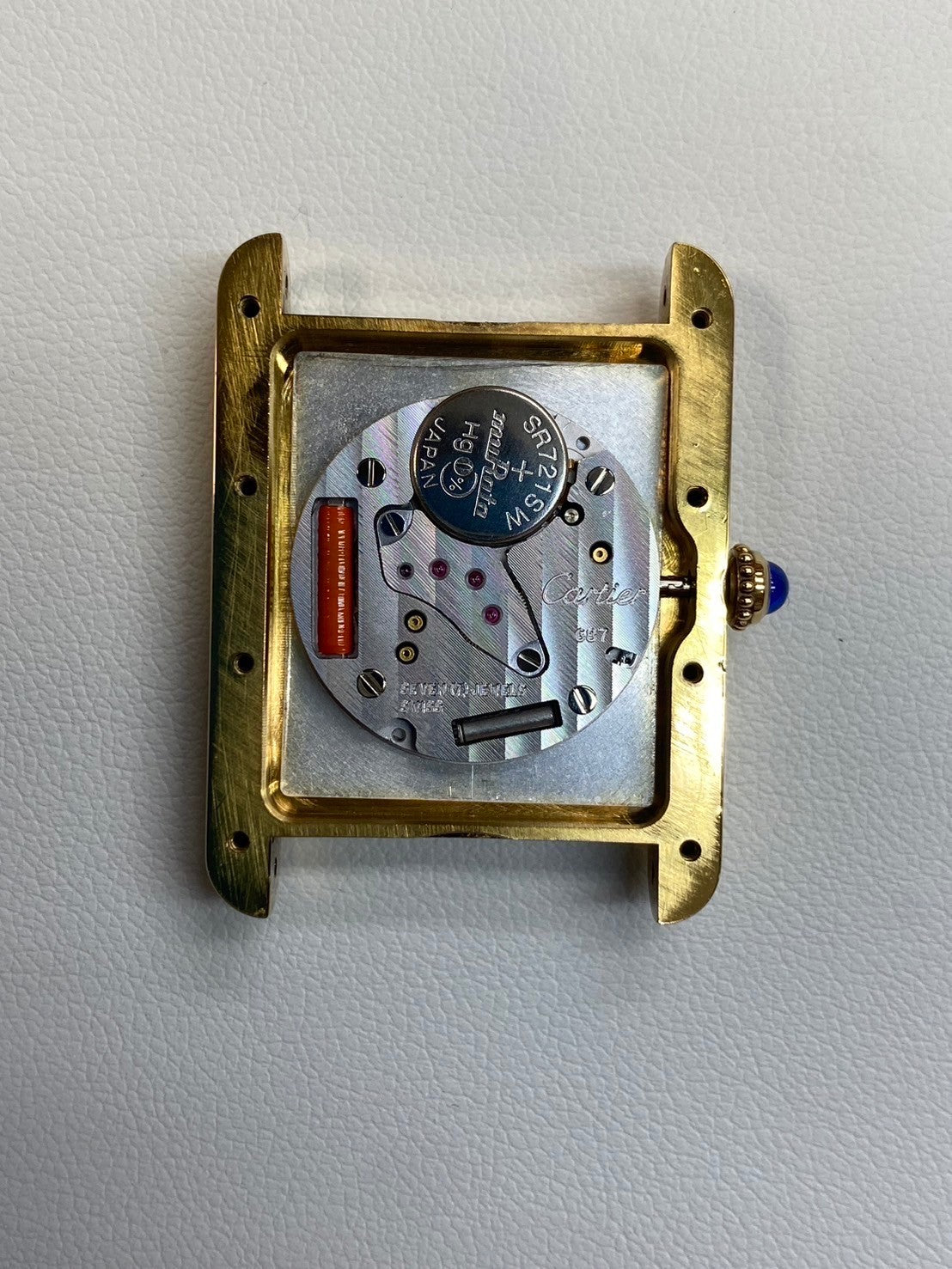 カルティエ マストタンク GM(XL)W1017454 / 2413 クォーツ Cal.687 Sv925 革 純正Dバックル(GP)アイボリーローマン文字盤 箱 保証書(2004年)オーバーホール済み