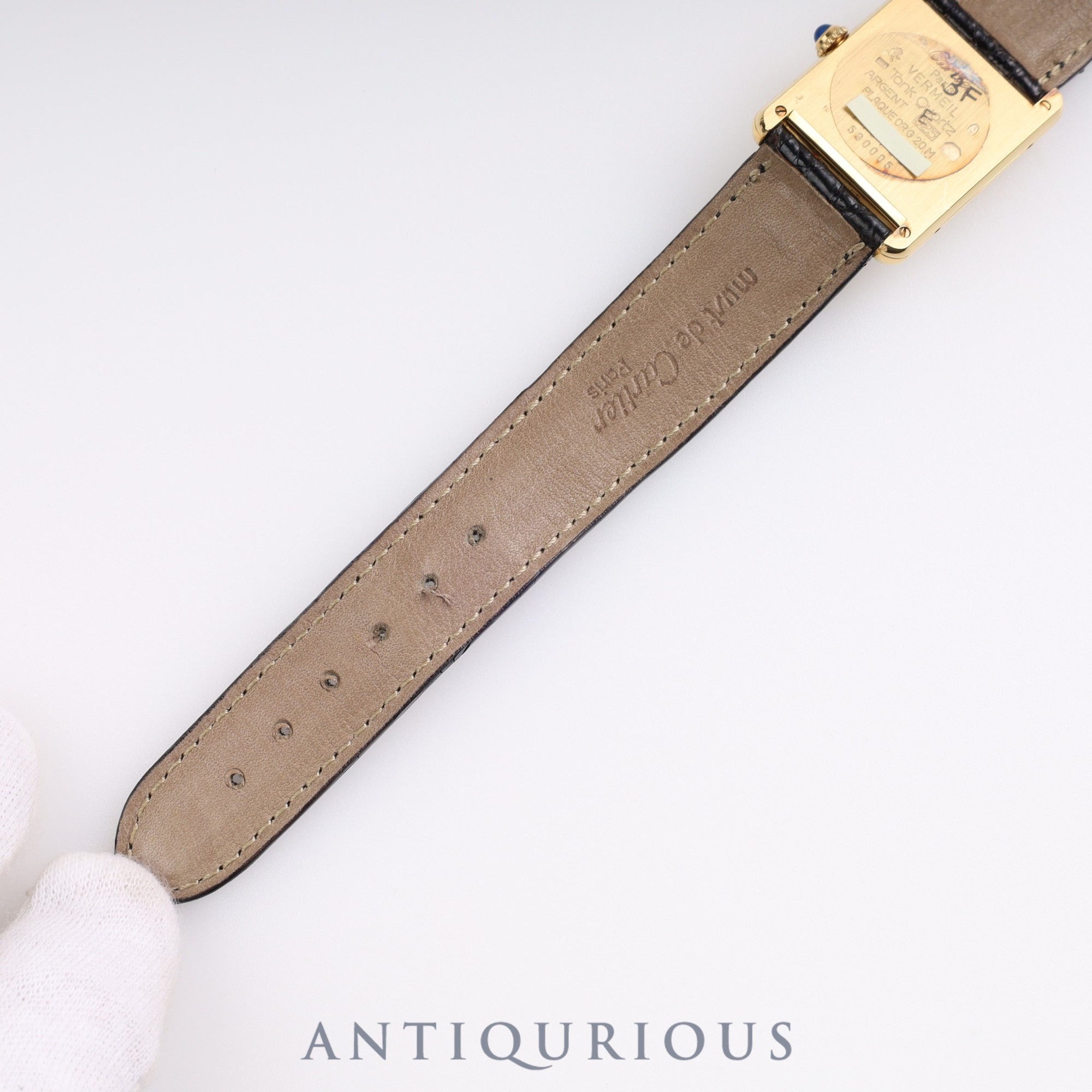 Cartier Must Tank LM QZ 590005 SV925 Leather Opalan Dial Box Warranty (1995)